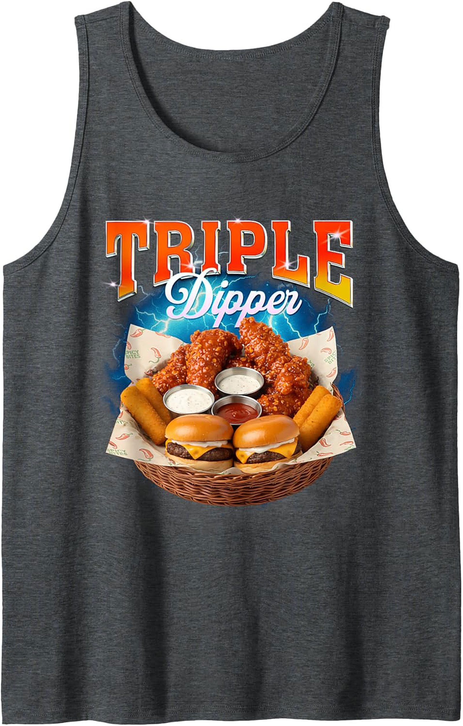 Triple Dipper Graphic Tank Foodie Sleeveless Shirt