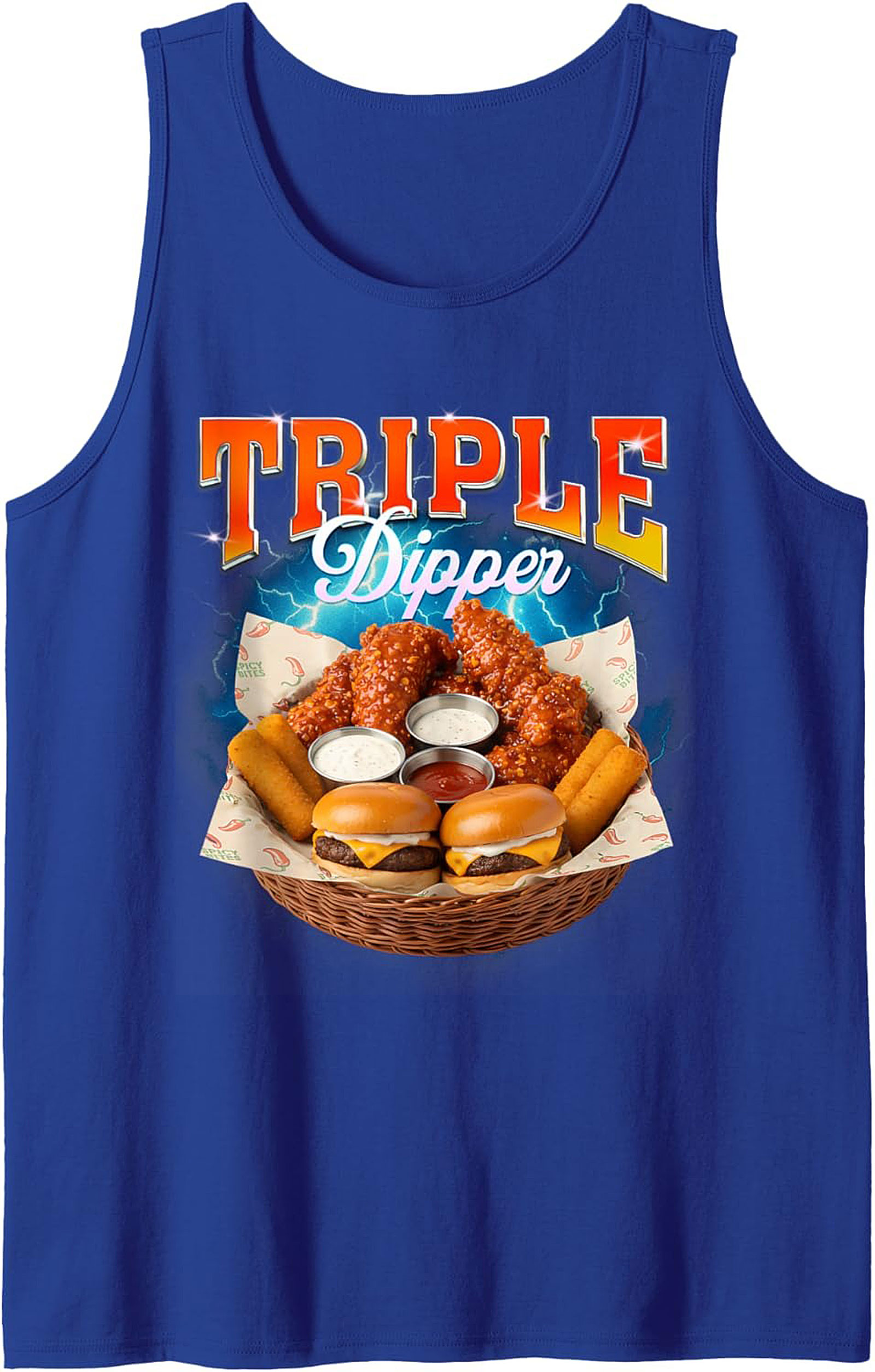Triple Dipper Graphic Tank Foodie Sleeveless Shirt