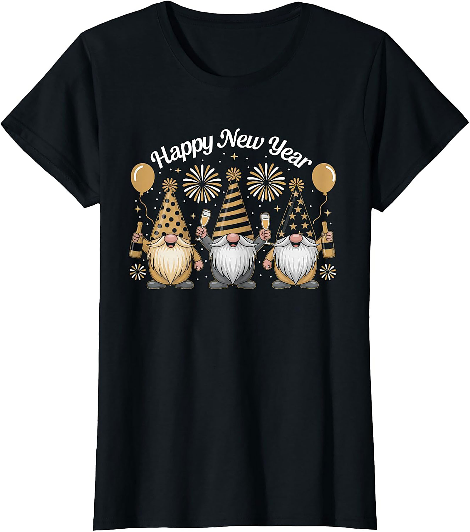 Happy New Year Gnome T-shirt Funny NYE Graphic Tee