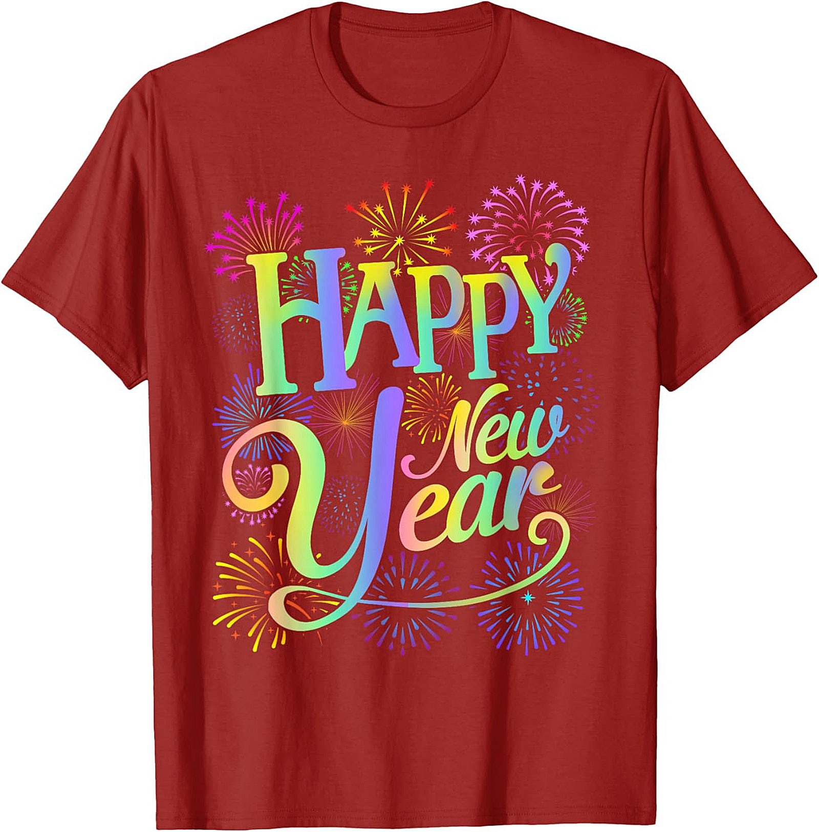 Happy New Year T-shirt Festive Fireworks Tee
