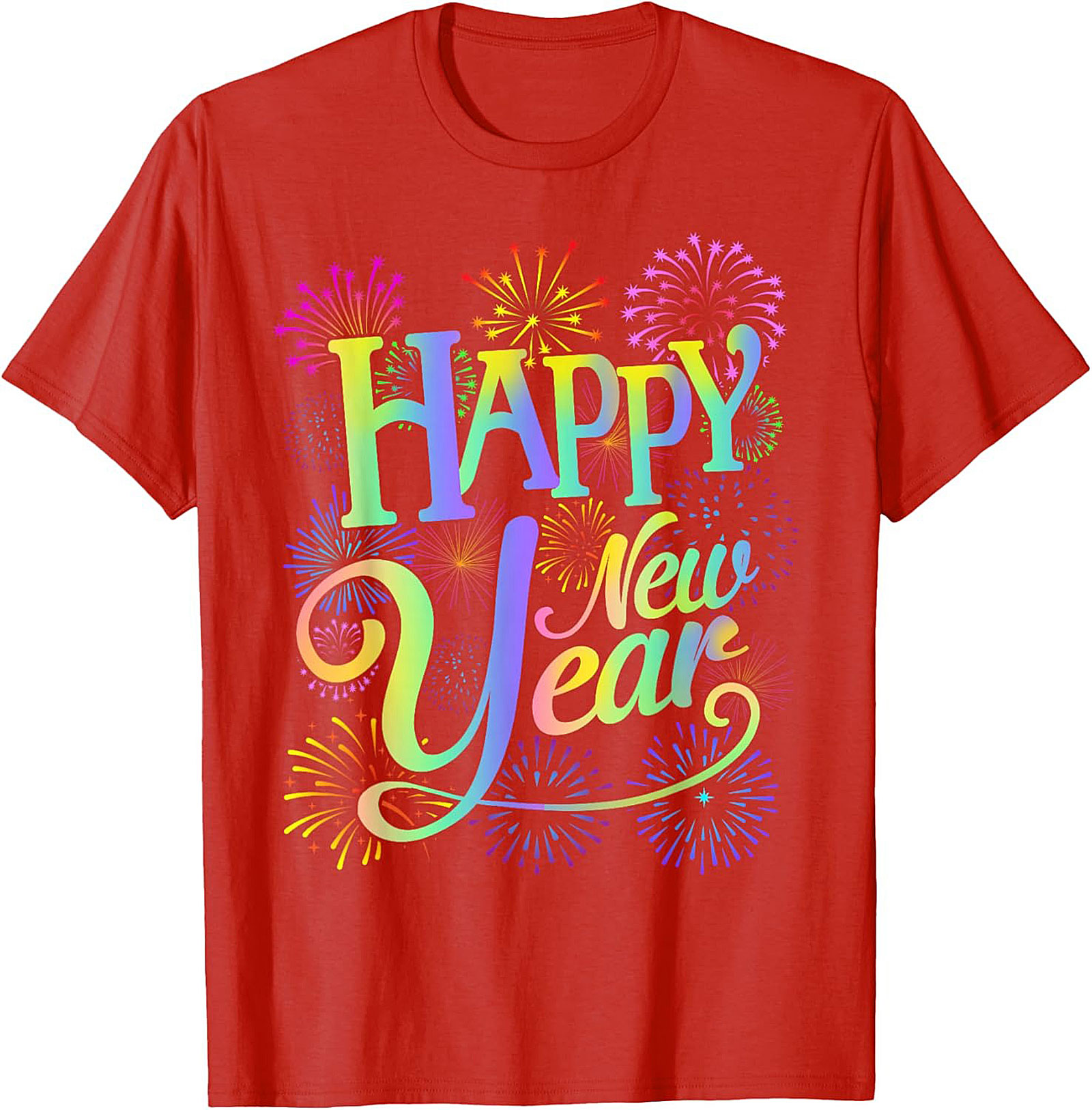 Happy New Year T-shirt Festive Fireworks Tee