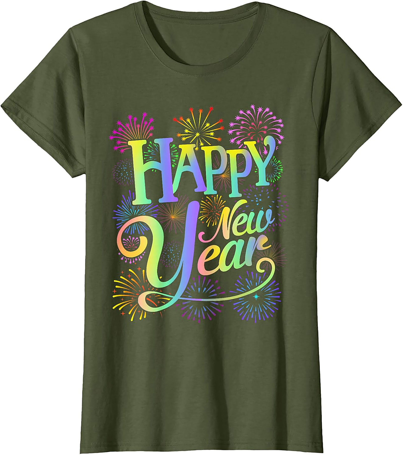 Happy New Year T-shirt Festive Fireworks Tee