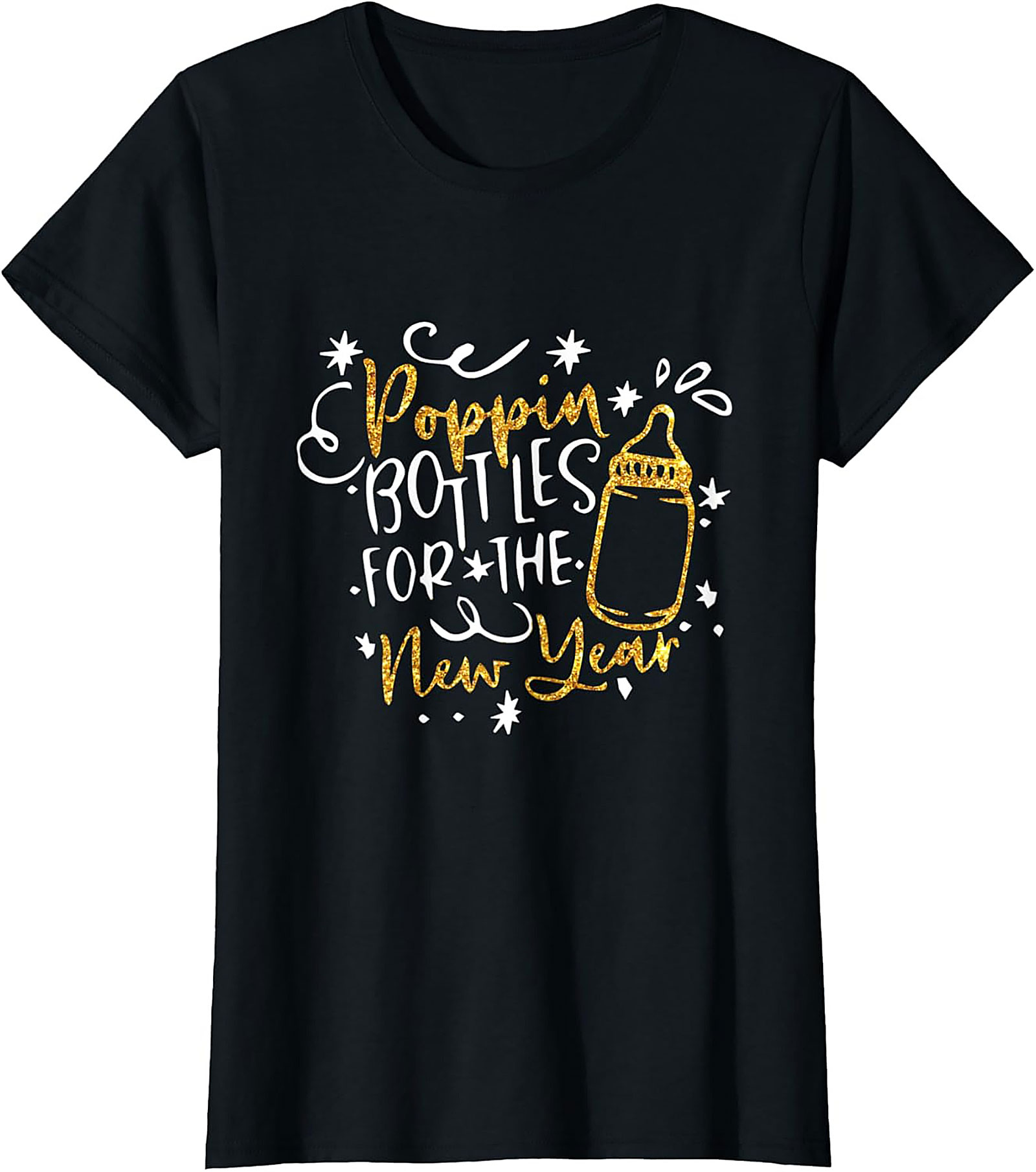 Poppin' Bottles New Year Baby T-shirt Funny Unisex Tee
