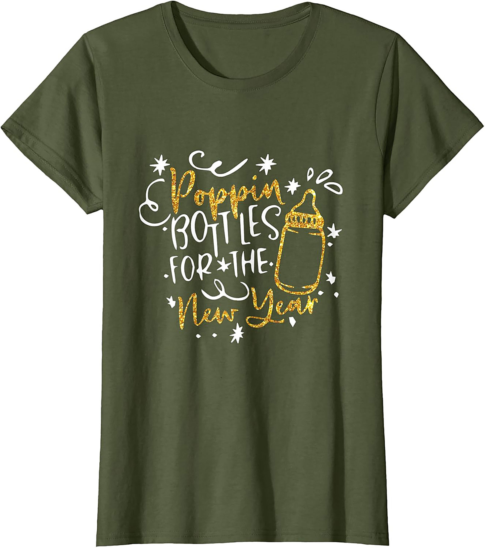 Poppin' Bottles New Year Baby T-shirt Funny Unisex Tee