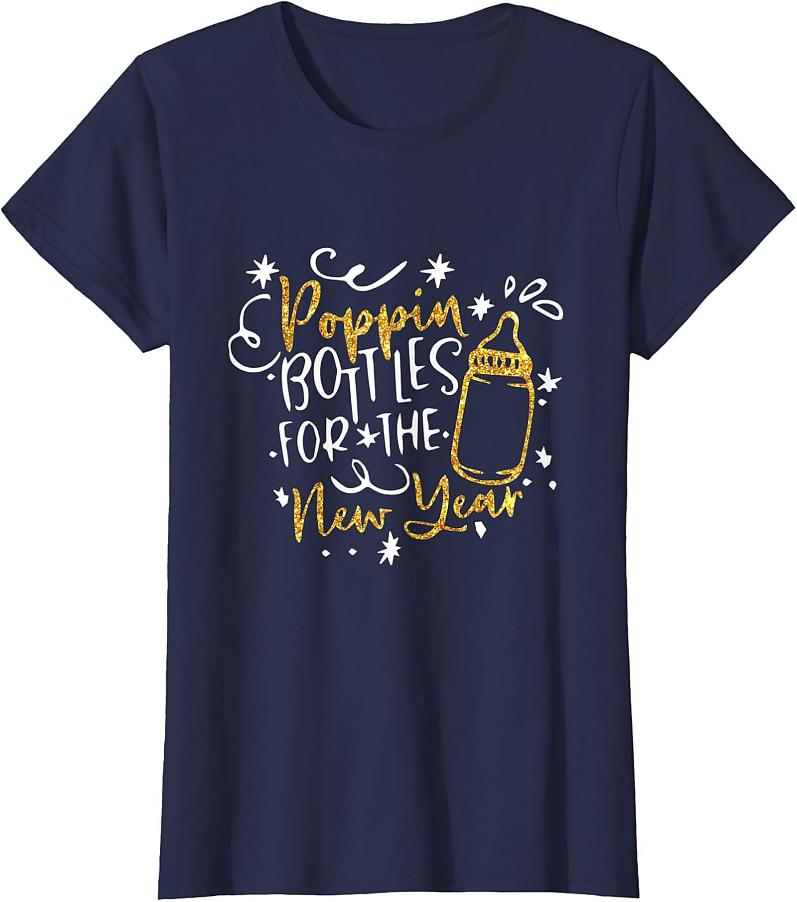 Poppin' Bottles New Year Baby T-shirt Funny Unisex Tee