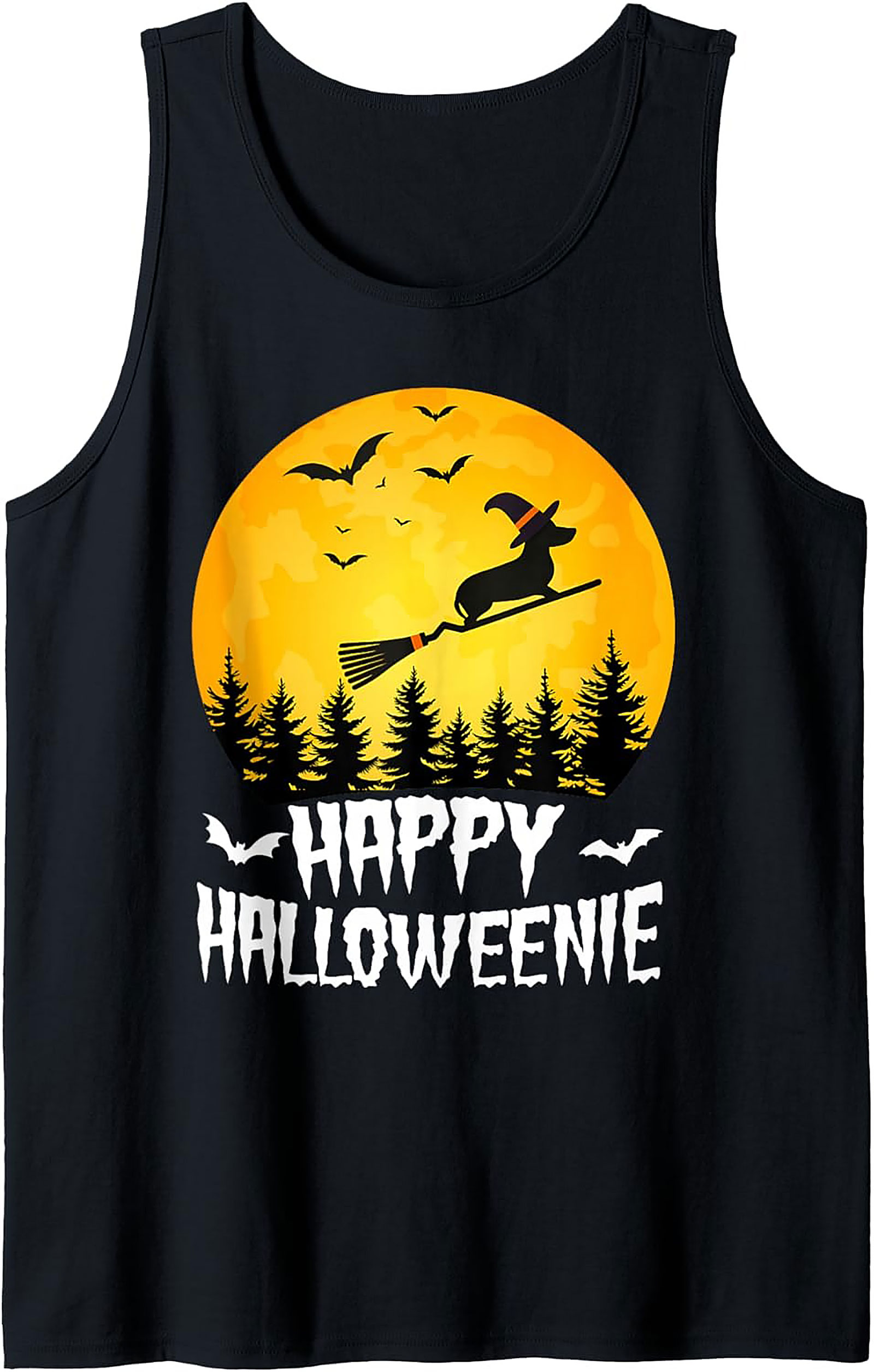 Happy Halloweenie Dachshund Halloween Graphic Tank