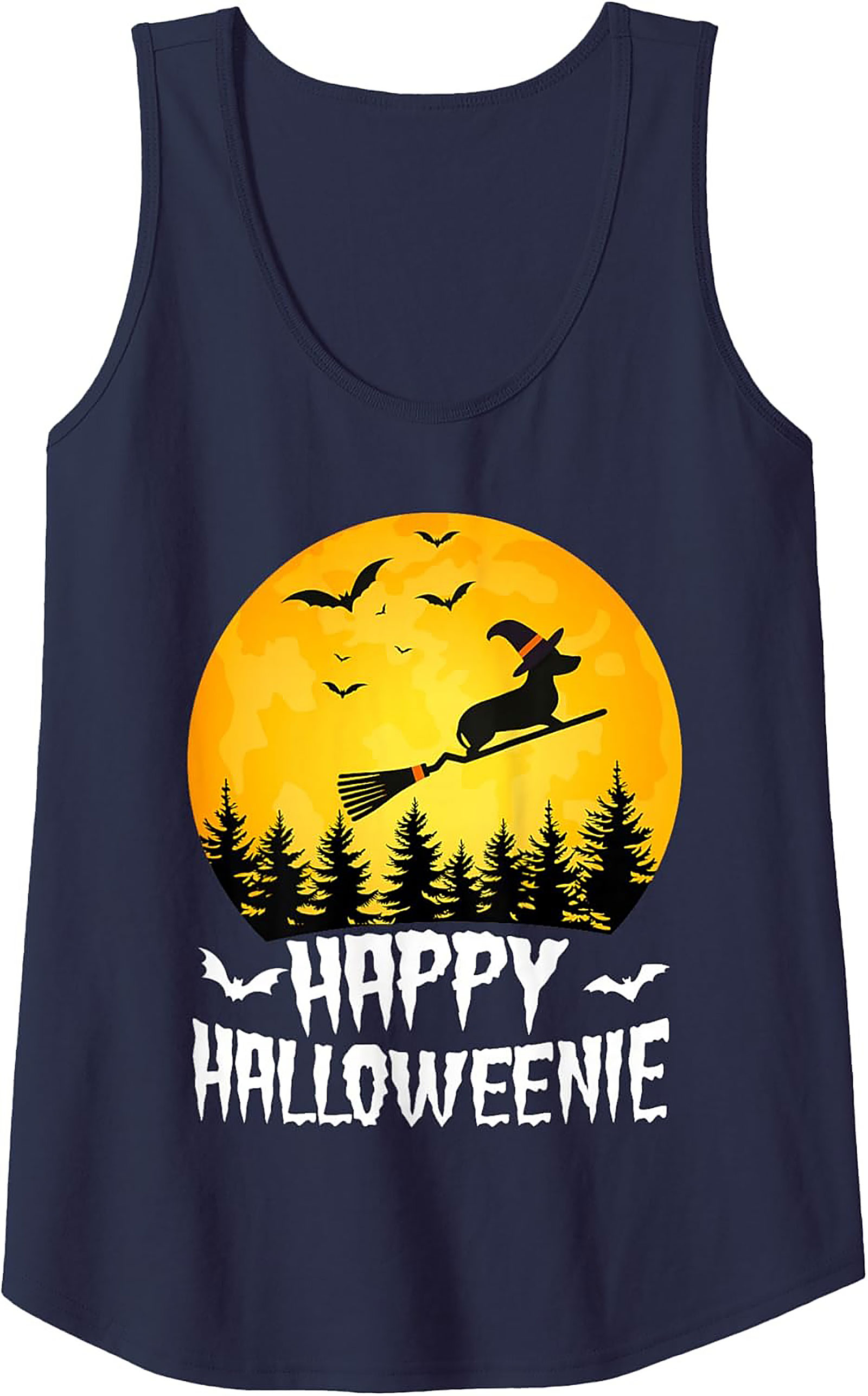Happy Halloweenie Dachshund Halloween Graphic Tank