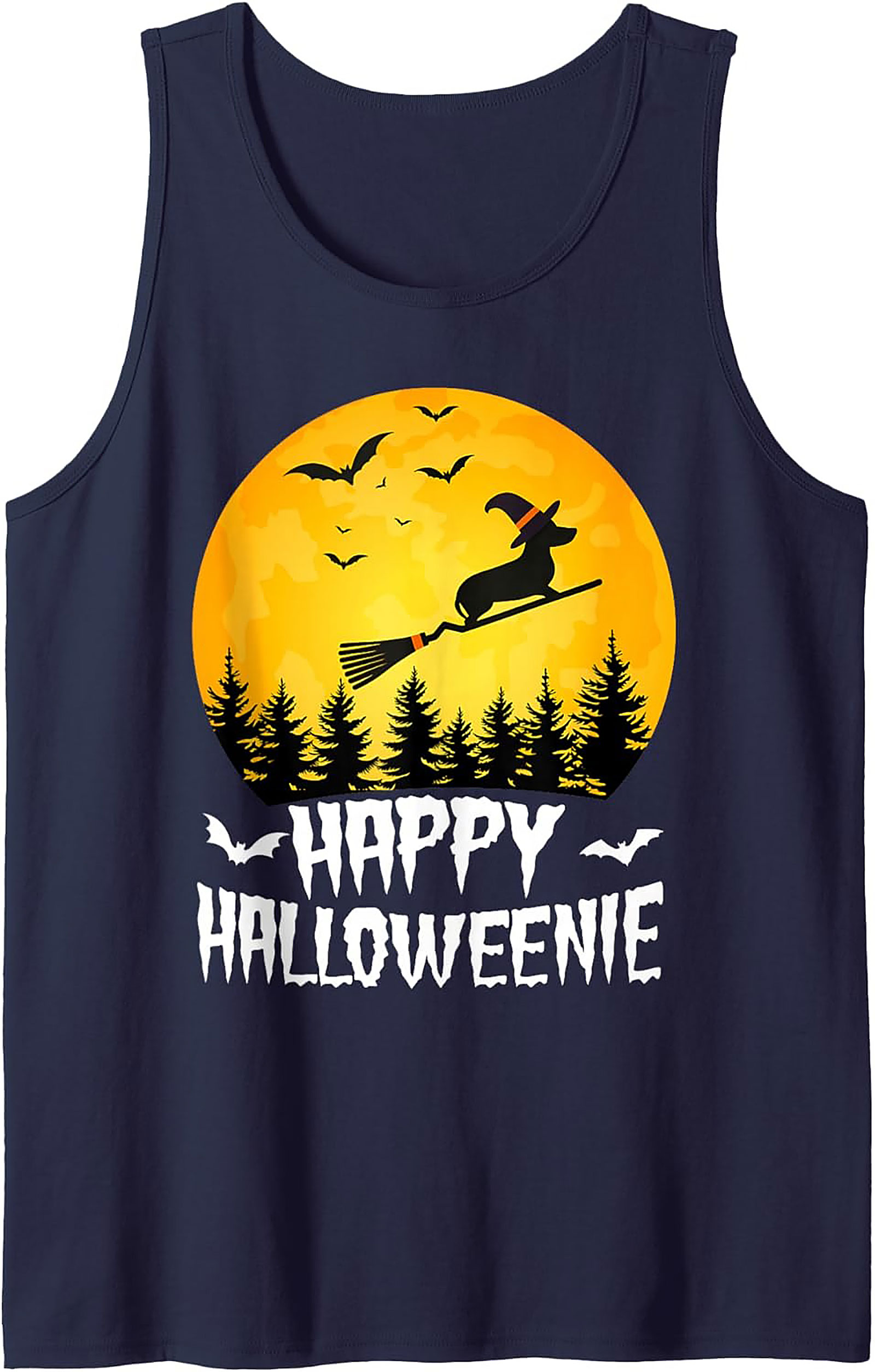 Happy Halloweenie Dachshund Halloween Graphic Tank