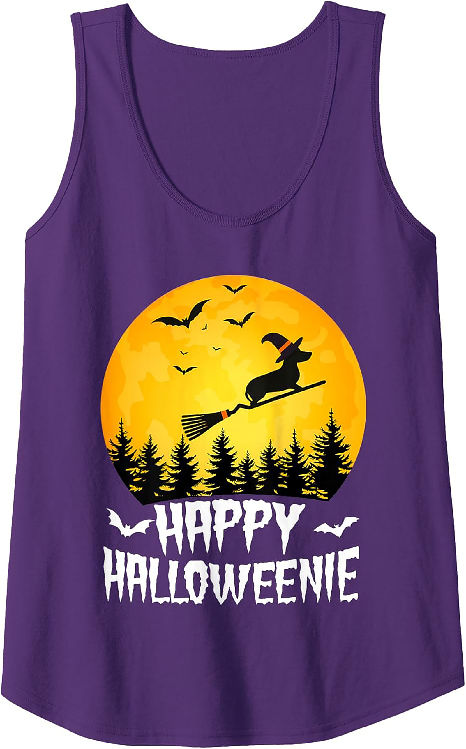 Happy Halloweenie Dachshund Halloween Graphic Tank