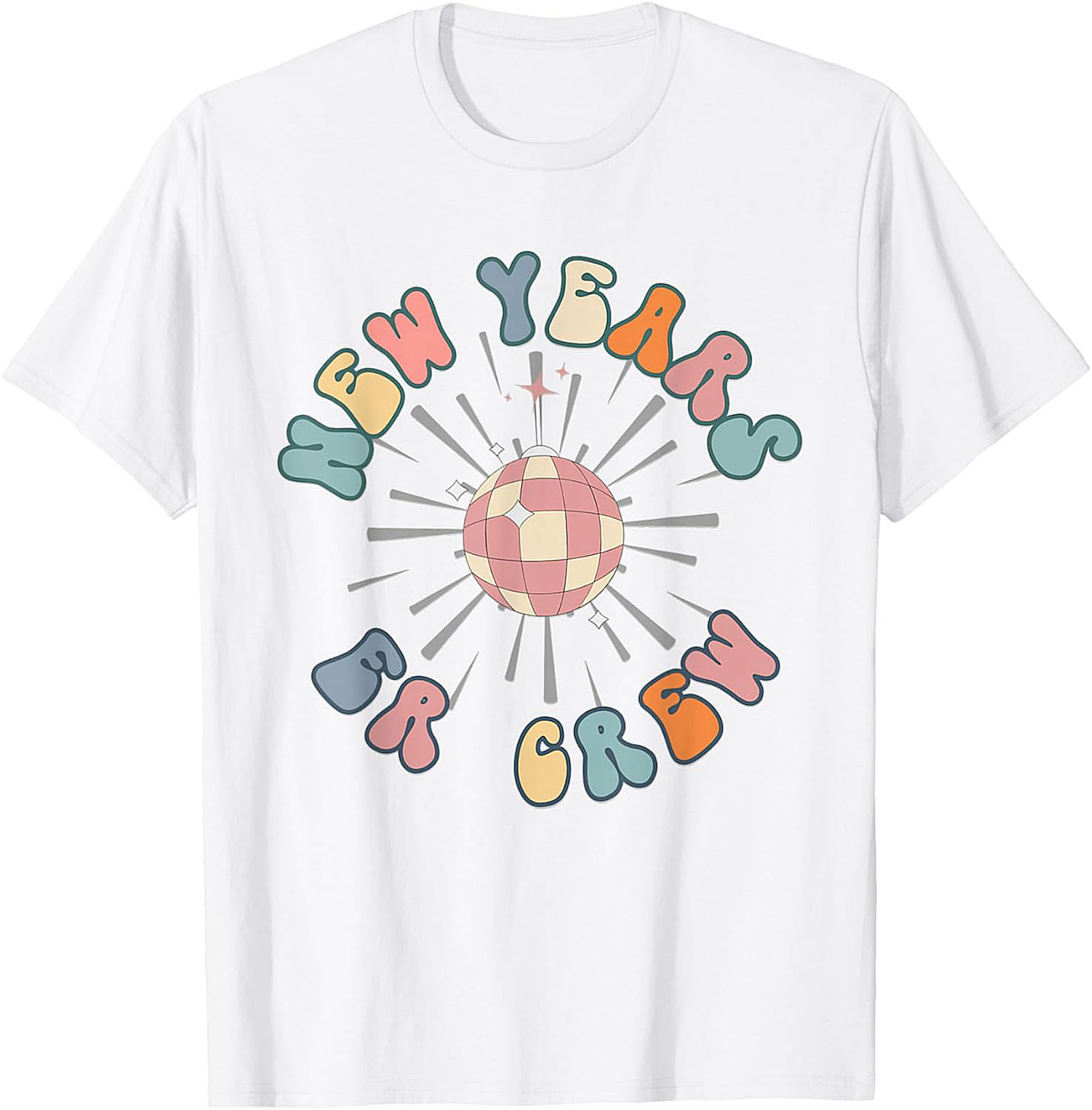 Retro New Year's Eve T-Shirt Groovy Disco Party Crew Tee