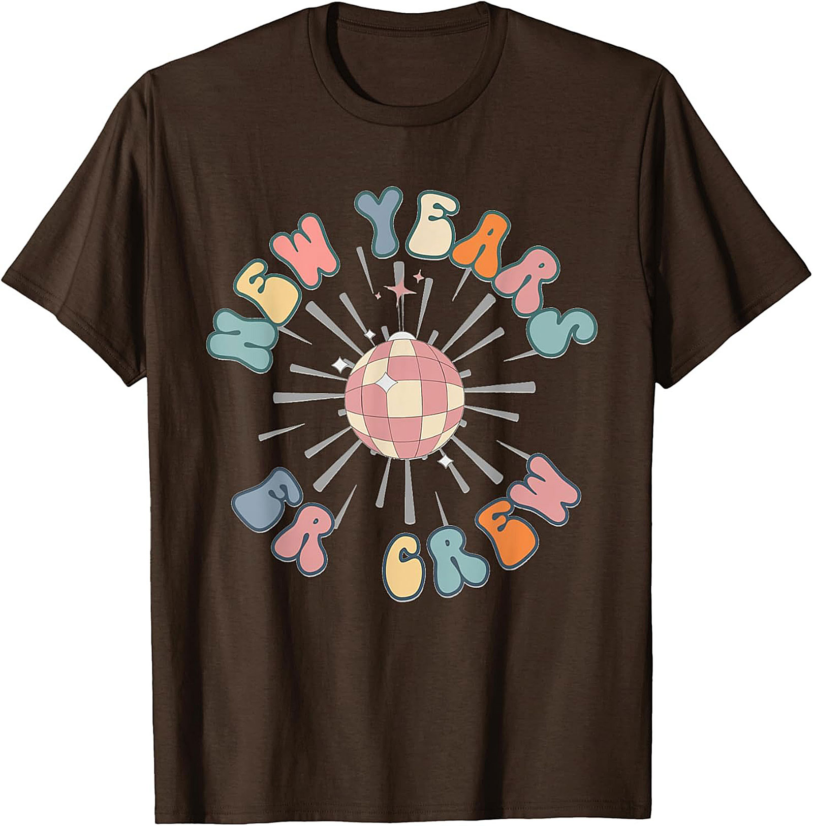 Retro New Year's Eve T-Shirt Groovy Disco Party Crew Tee