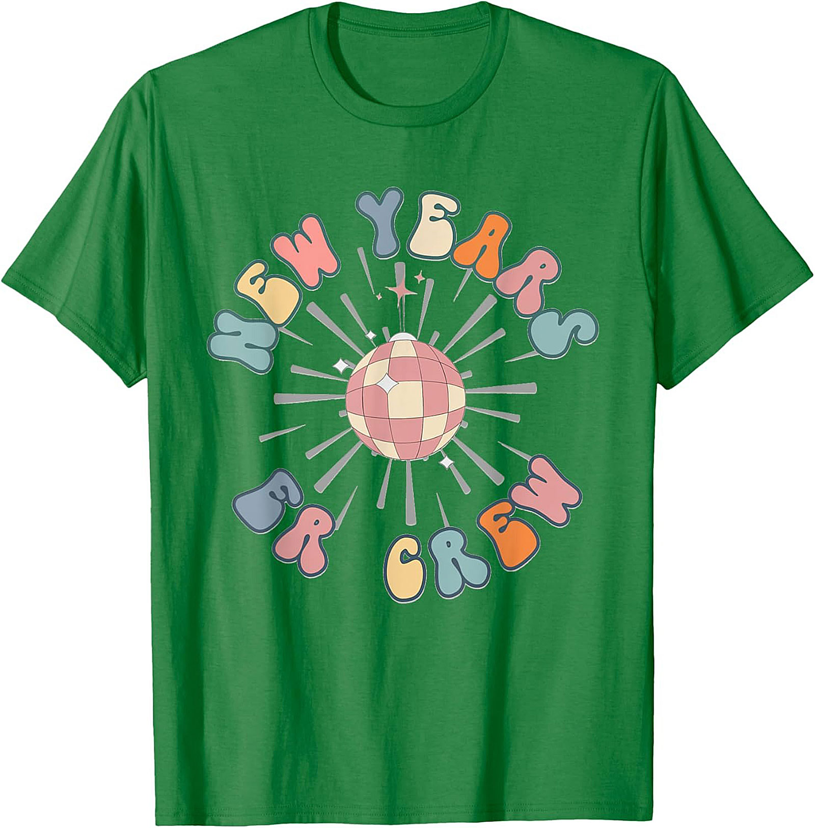 Retro New Year's Eve T-Shirt Groovy Disco Party Crew Tee