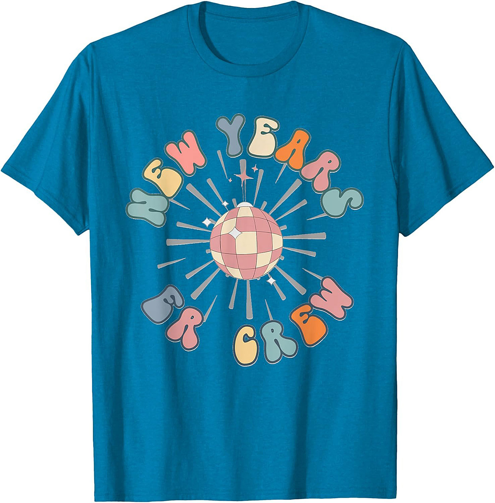 Retro New Year's Eve T-Shirt Groovy Disco Party Crew Tee
