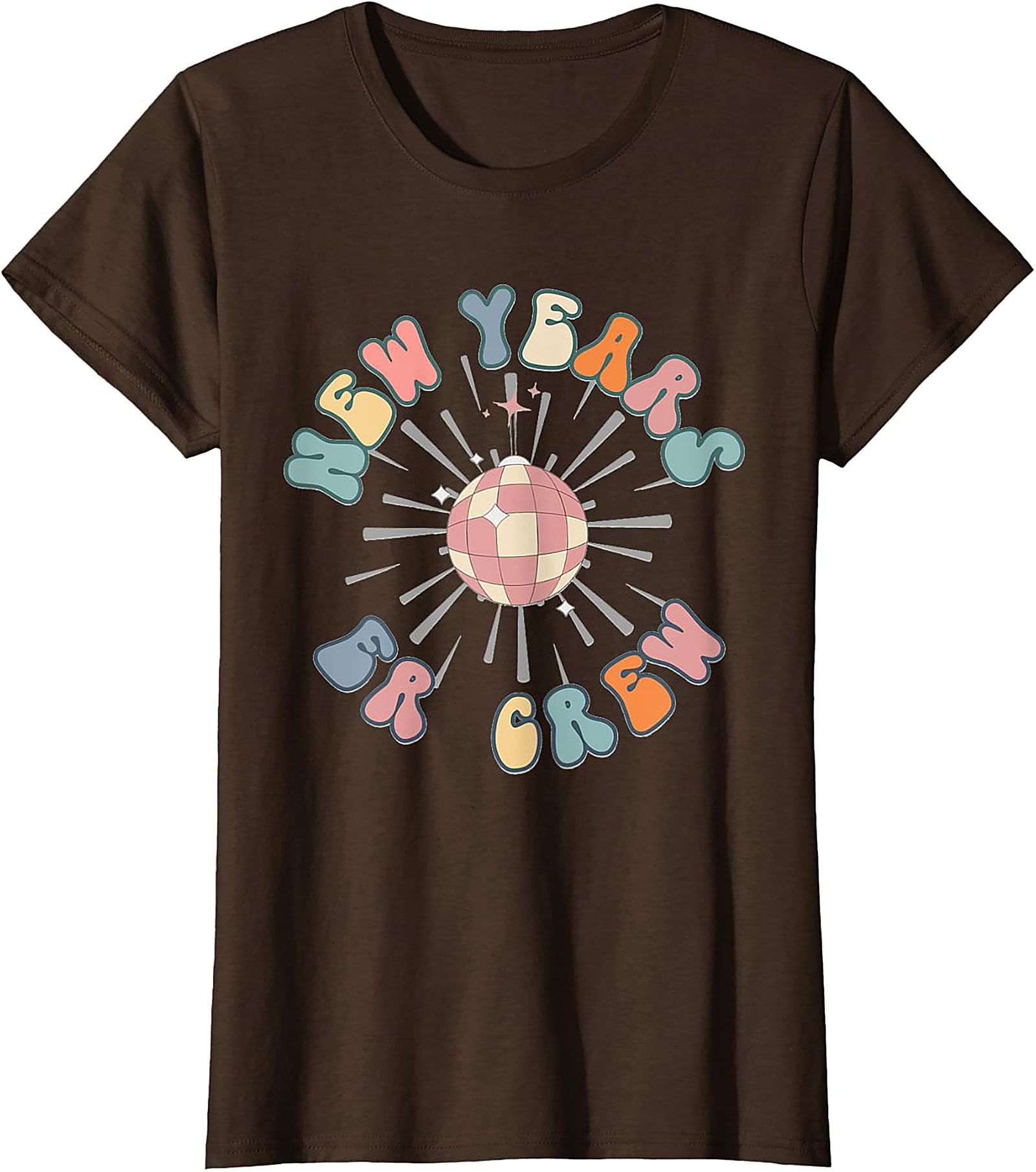 Retro New Year's Eve T-Shirt Groovy Disco Party Crew Tee