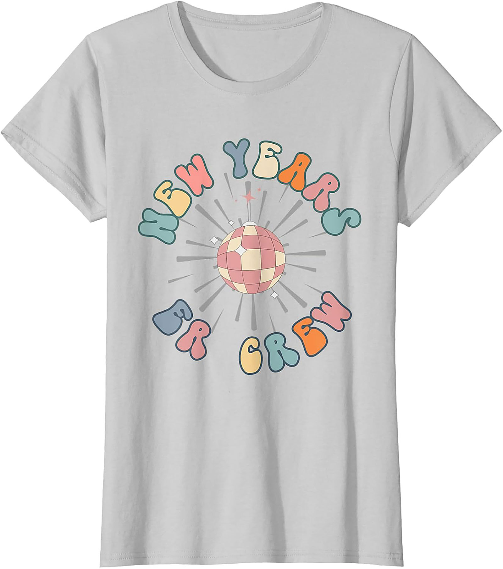 Retro New Year's Eve T-Shirt Groovy Disco Party Crew Tee