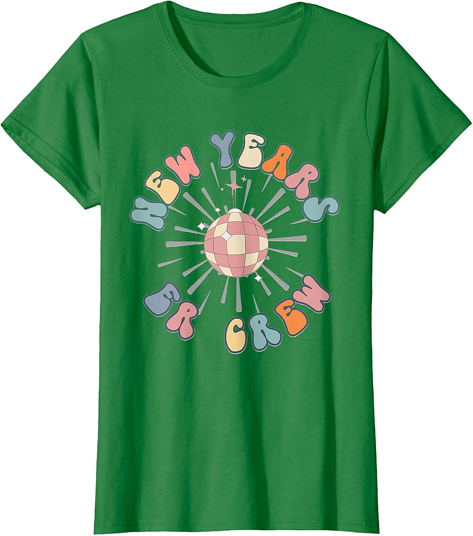 Retro New Year's Eve T-Shirt Groovy Disco Party Crew Tee