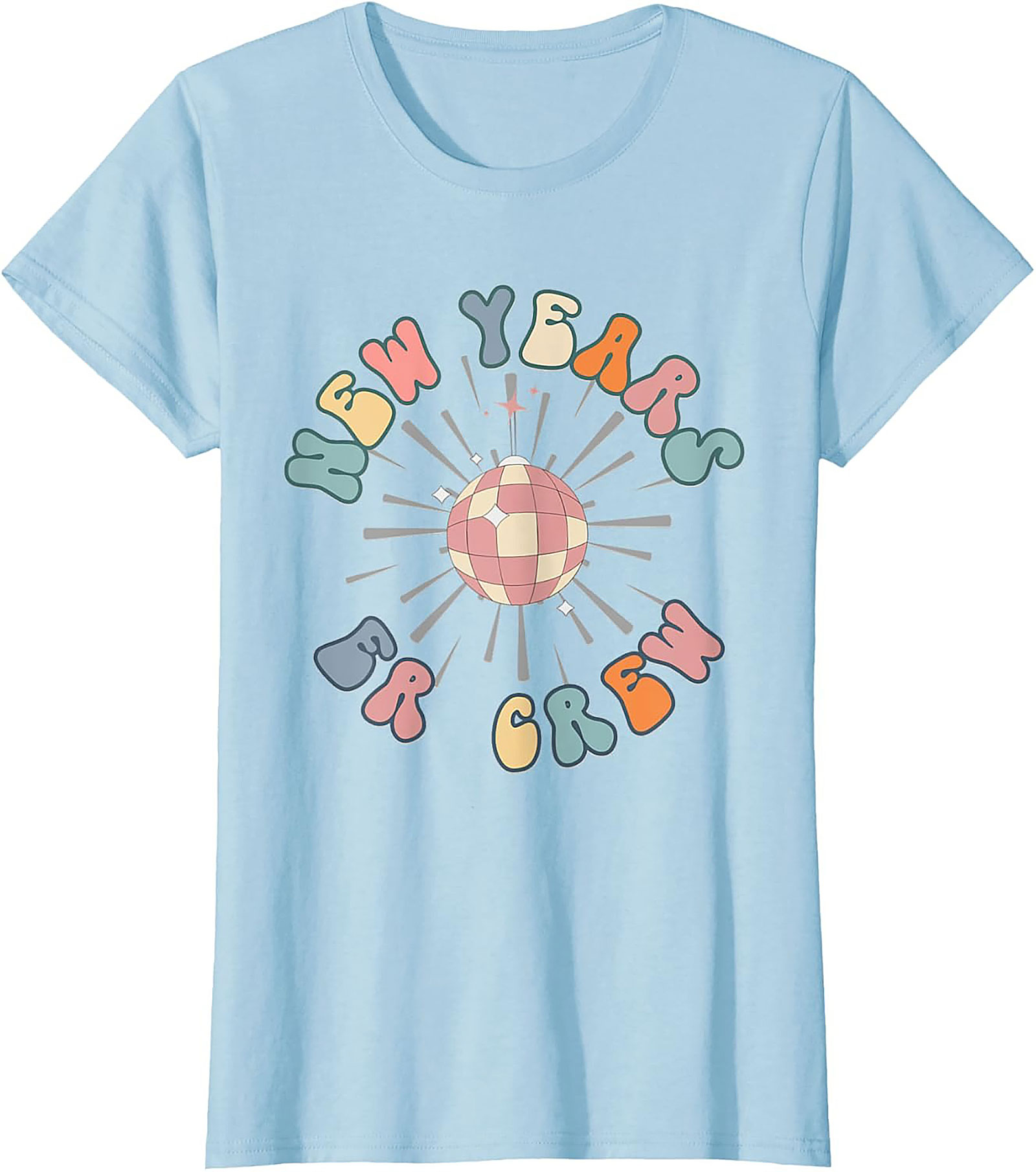 Retro New Year's Eve T-Shirt Groovy Disco Party Crew Tee