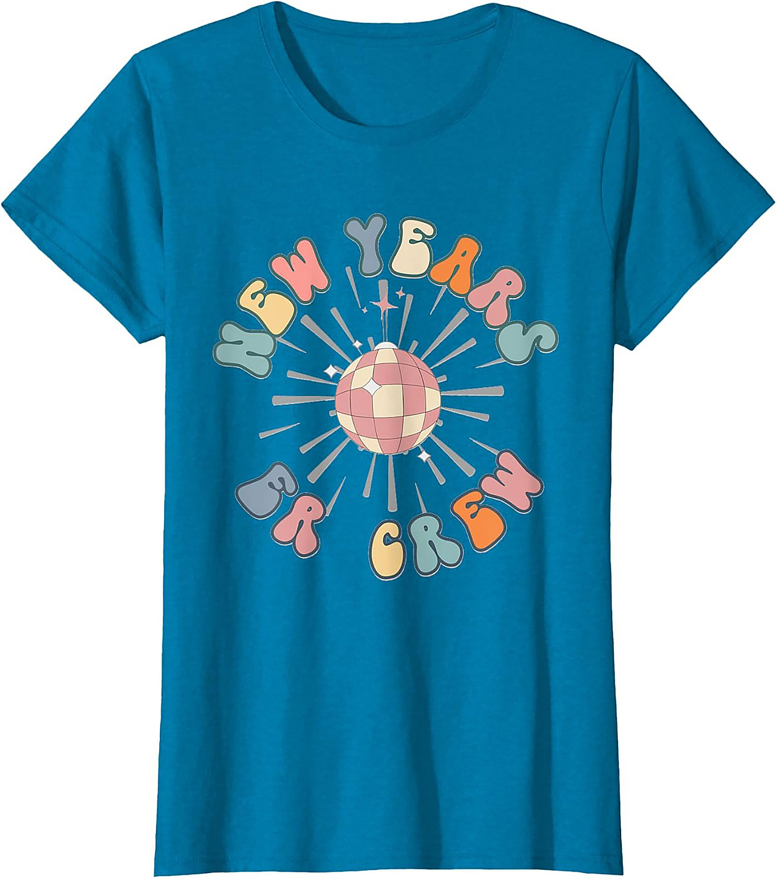 Retro New Year's Eve T-Shirt Groovy Disco Party Crew Tee