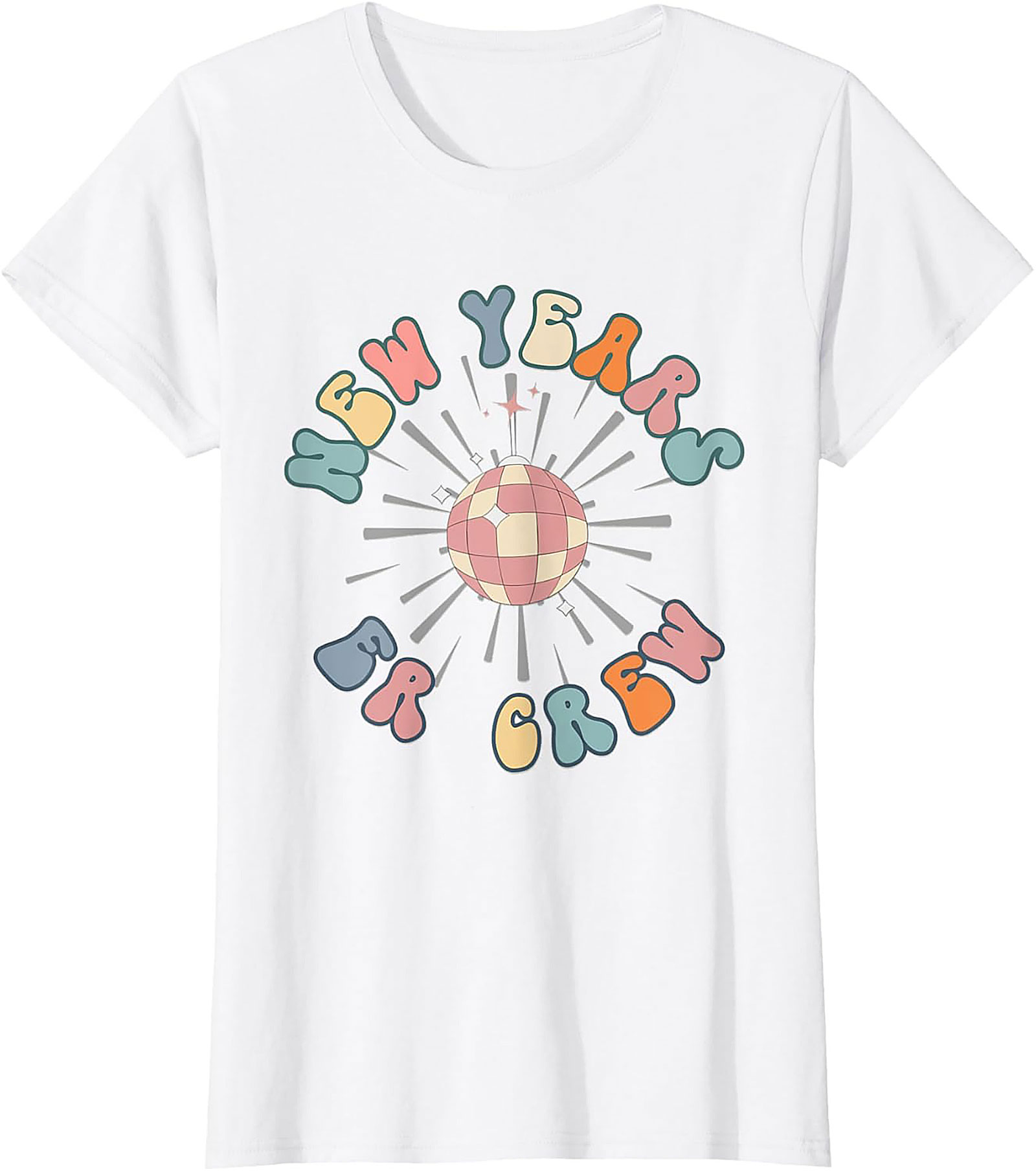Retro New Year's Eve T-Shirt Groovy Disco Party Crew Tee