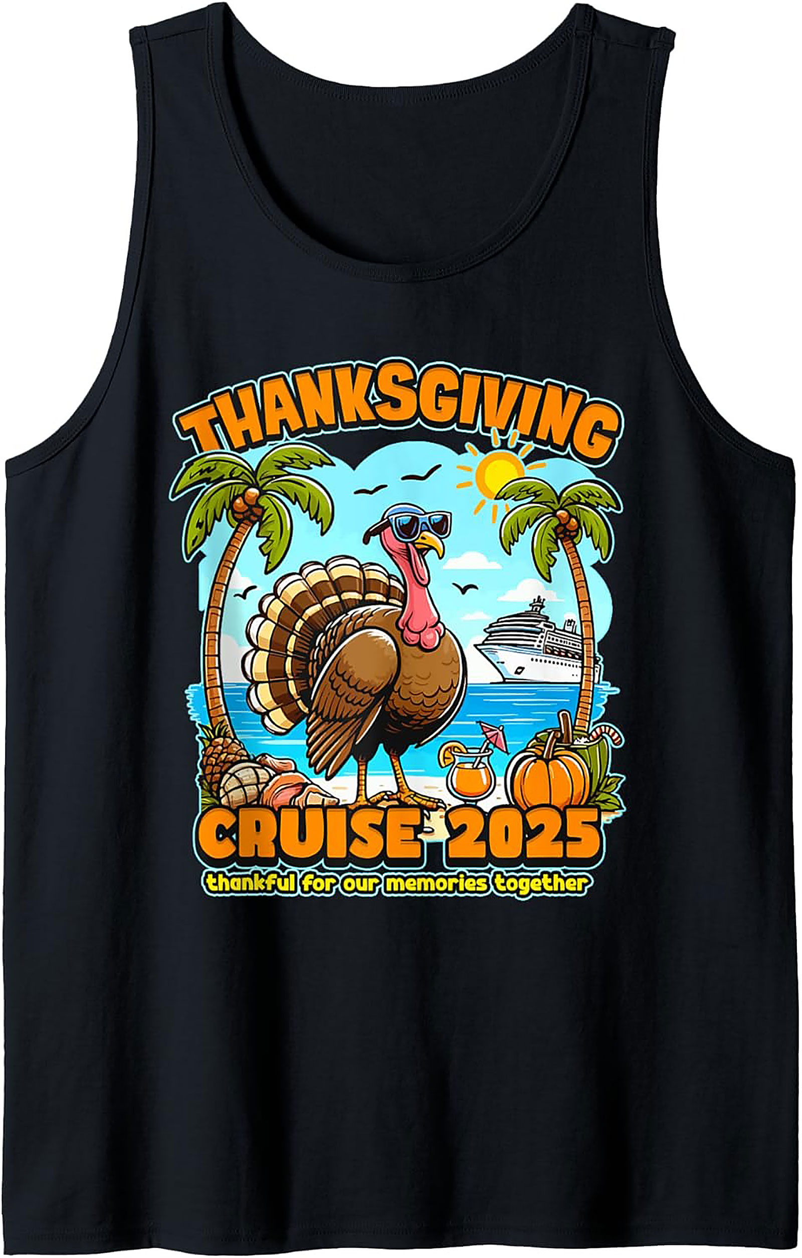 Thanksgiving Cruise 2025 Graphic Tank | Tropical Turkey