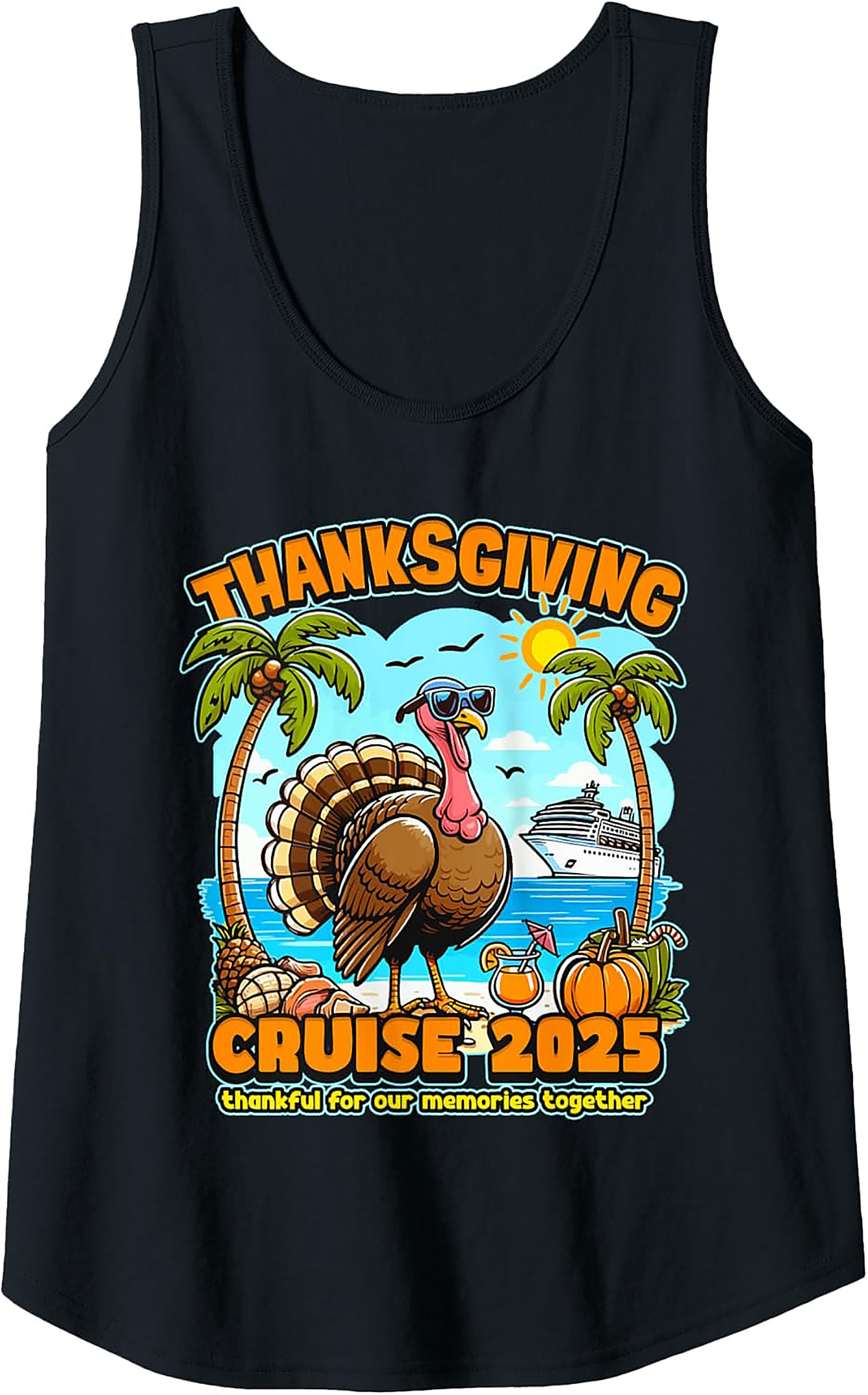 Thanksgiving Cruise 2025 Graphic Tank | Tropical Turkey