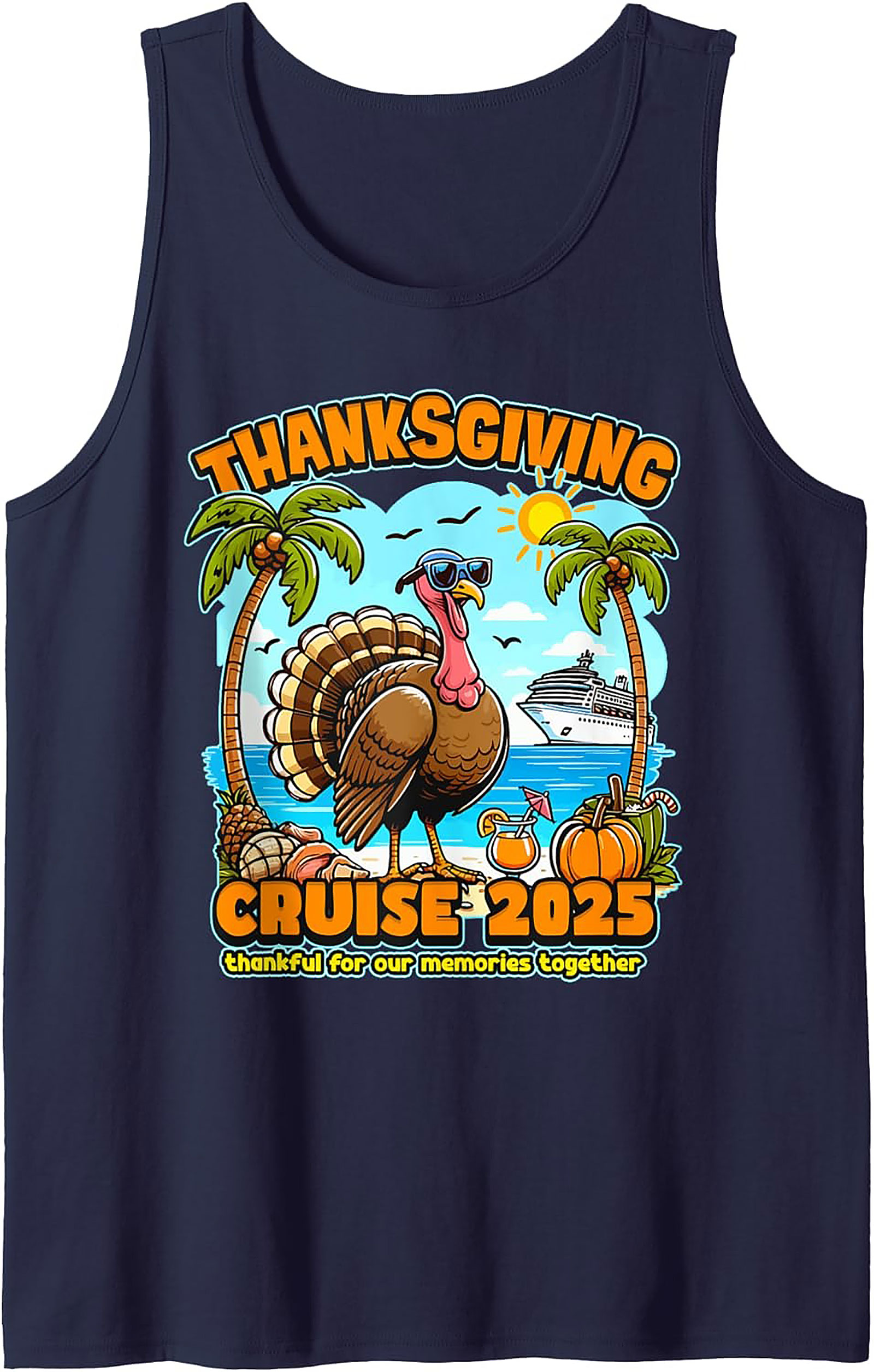 Thanksgiving Cruise 2025 Graphic Tank | Tropical Turkey