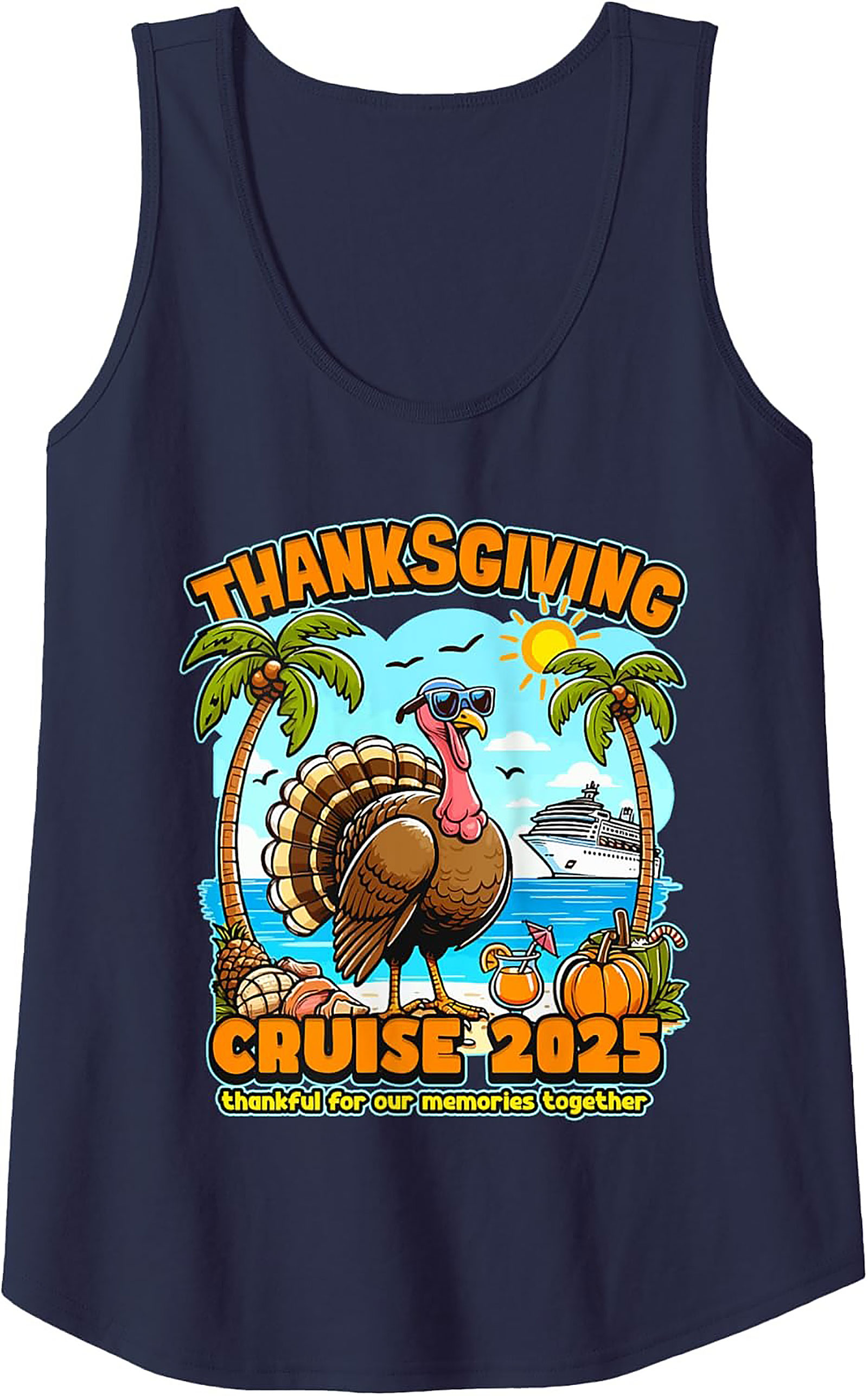 Thanksgiving Cruise 2025 Graphic Tank | Tropical Turkey