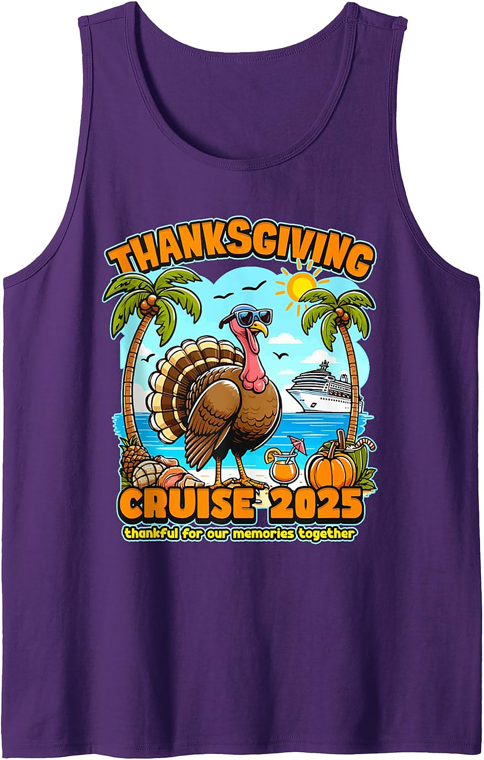 Thanksgiving Cruise 2025 Graphic Tank | Tropical Turkey