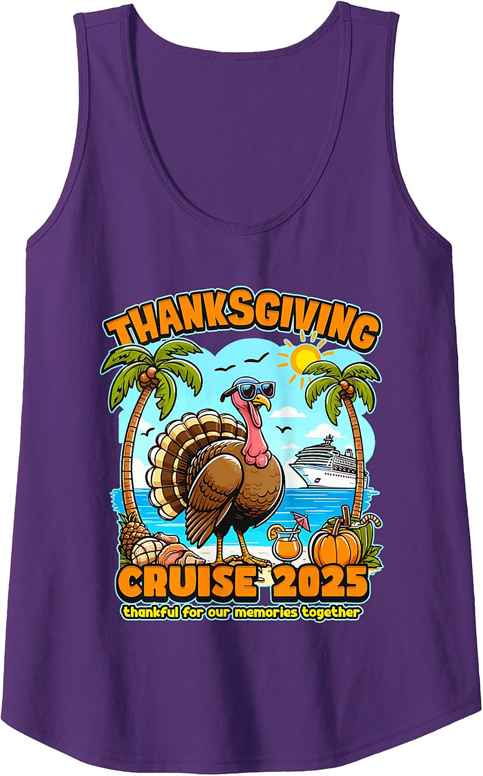Thanksgiving Cruise 2025 Graphic Tank | Tropical Turkey