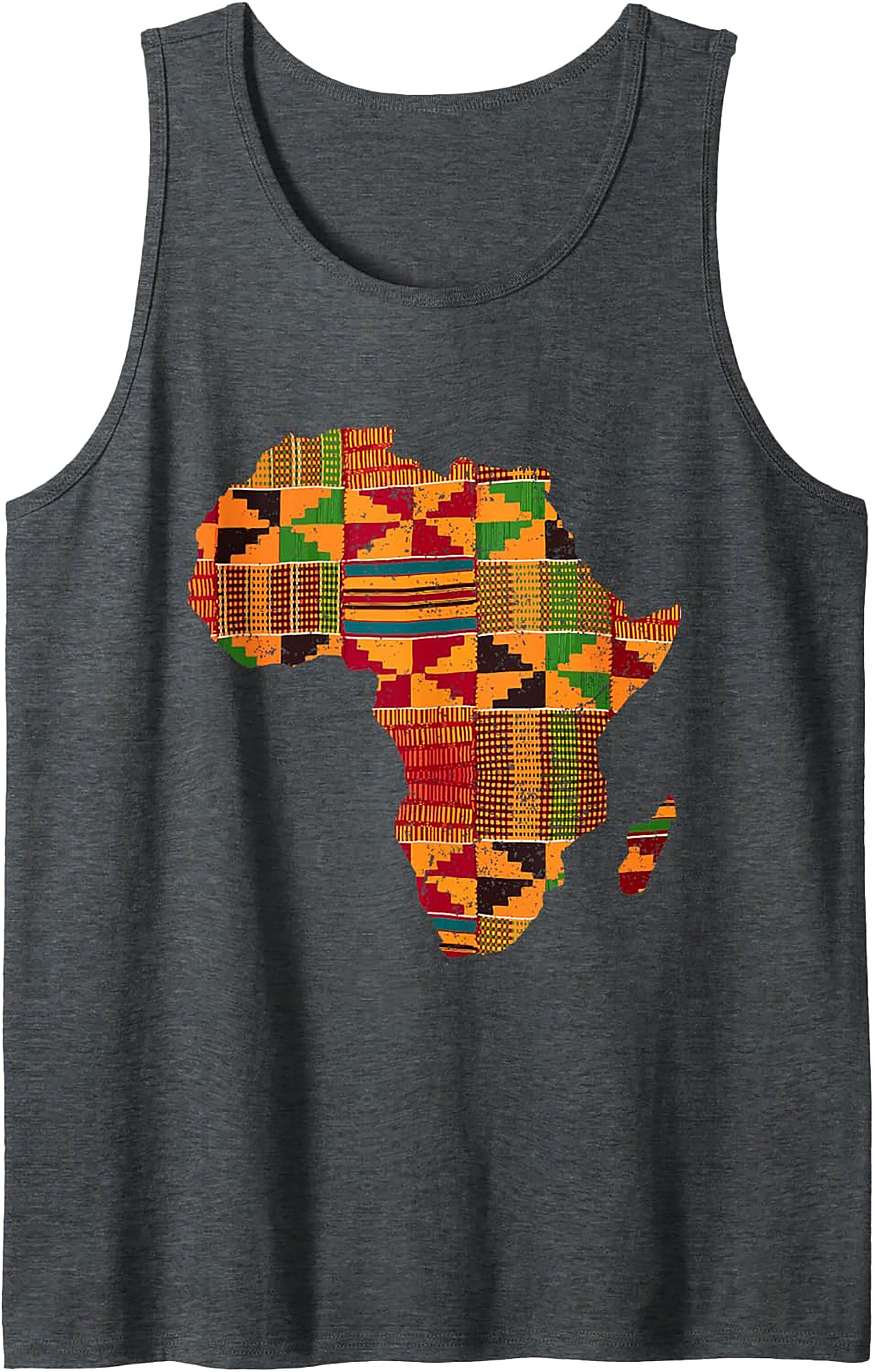 Kente Cloth Africa Map Graphic Tank Top Unisex Summer Wear