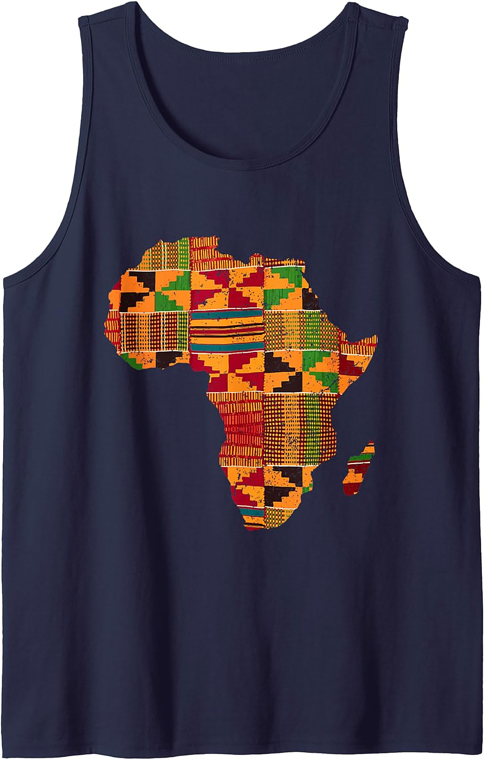 Kente Cloth Africa Map Graphic Tank Top Unisex Summer Wear