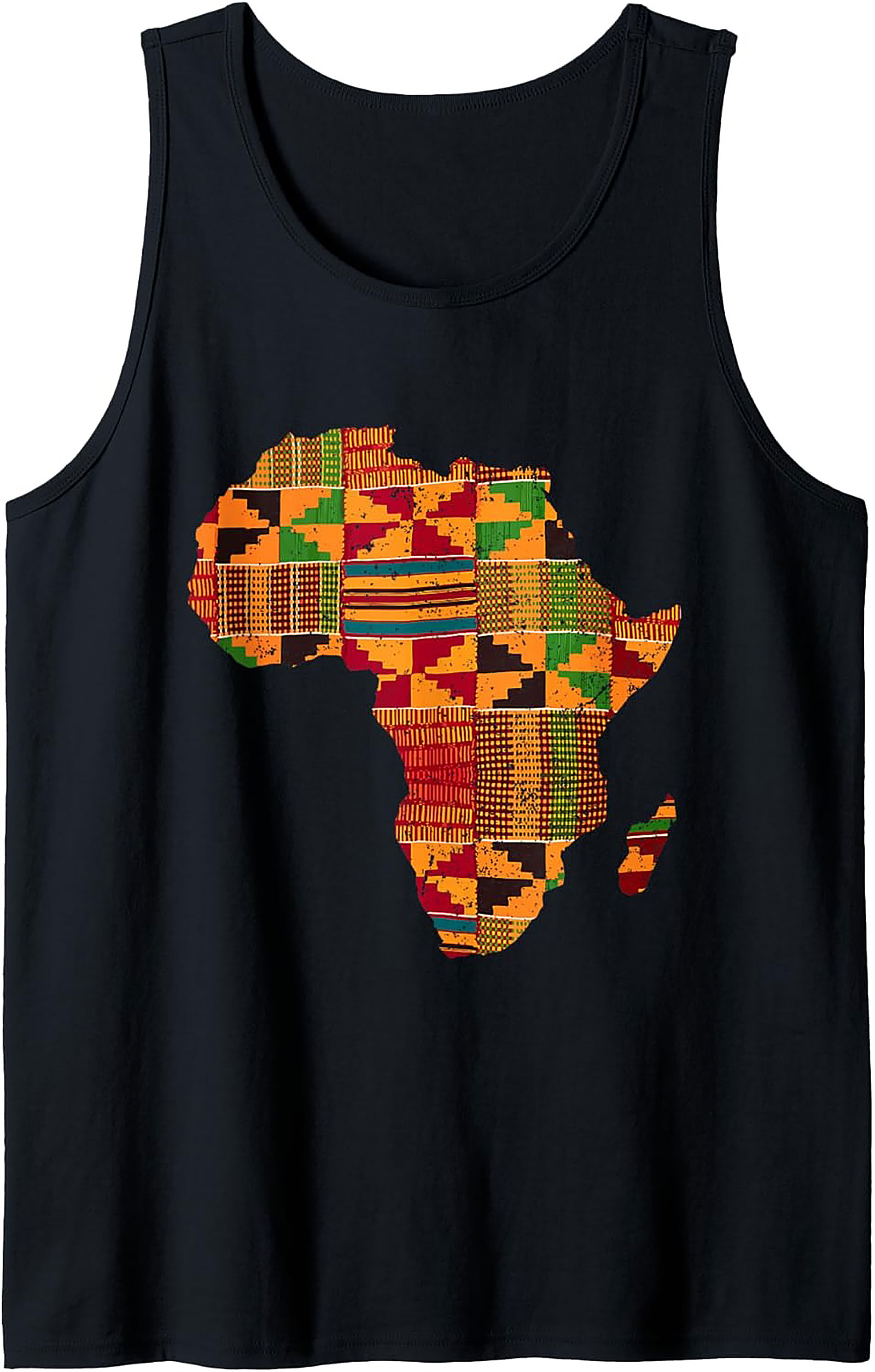 Kente Cloth Africa Map Graphic Tank Top Unisex Summer Wear