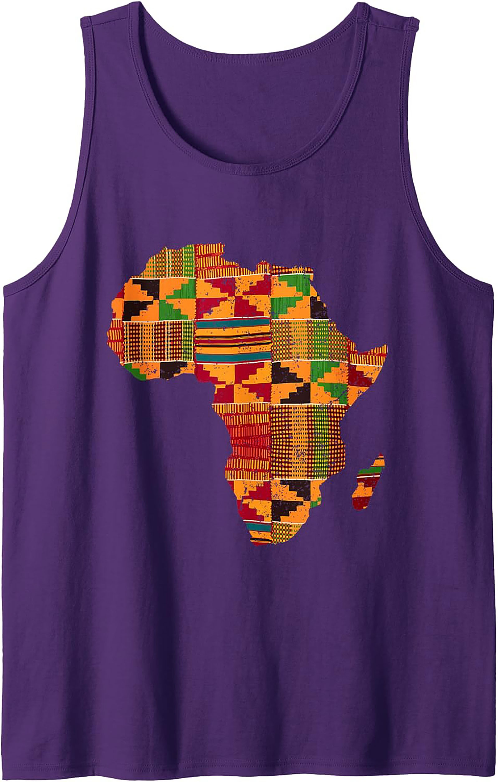 Kente Cloth Africa Map Graphic Tank Top Unisex Summer Wear