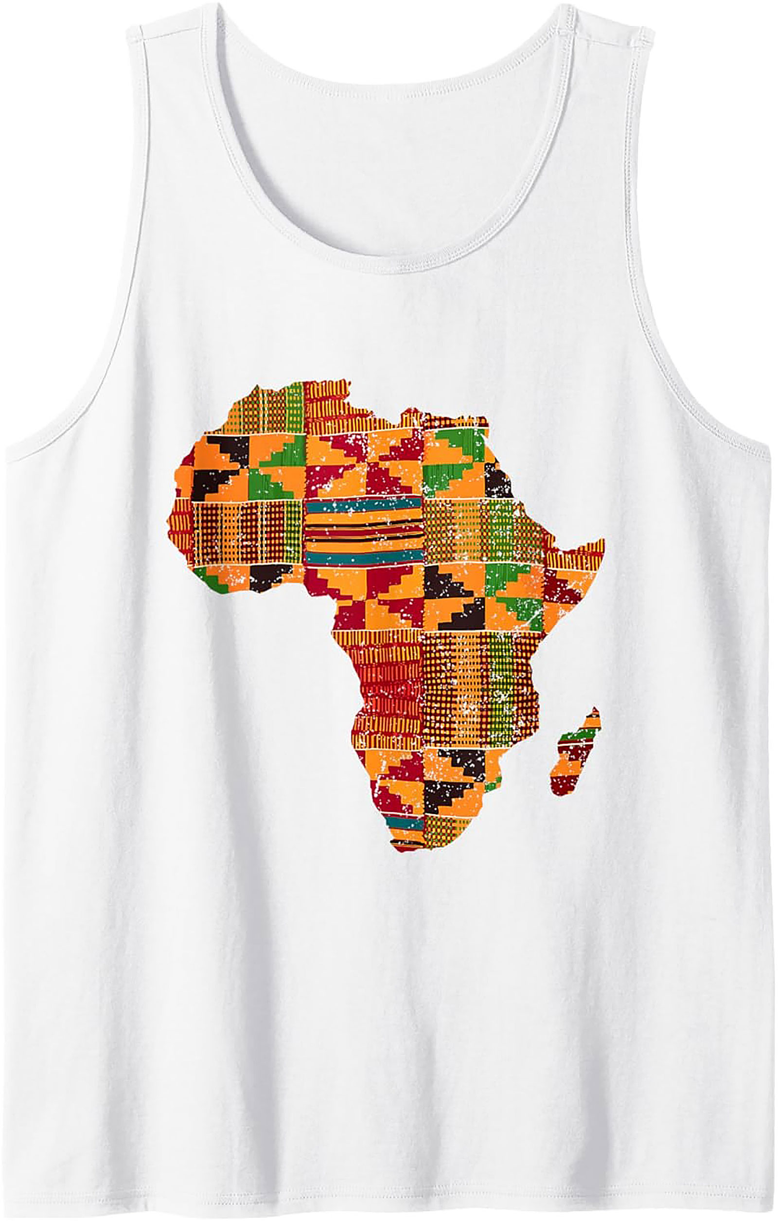 Kente Cloth Africa Map Graphic Tank Top Unisex Summer Wear
