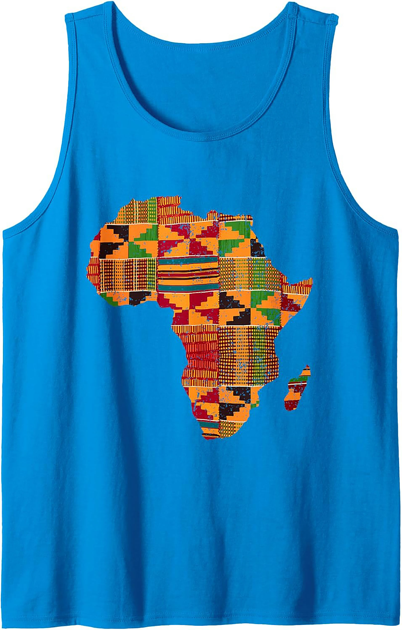 Kente Cloth Africa Map Graphic Tank Top Unisex Summer Wear