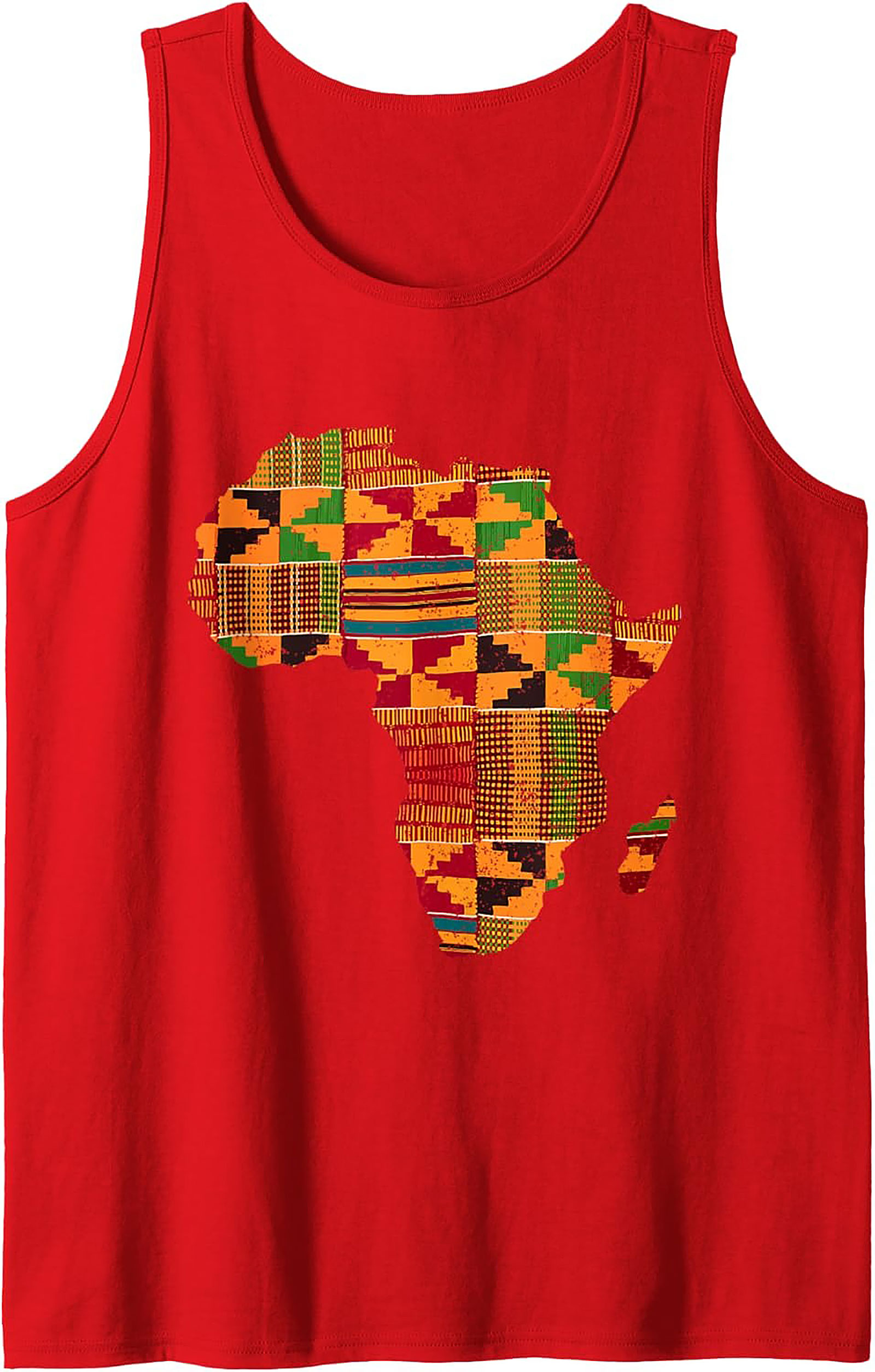 Kente Cloth Africa Map Graphic Tank Top Unisex Summer Wear