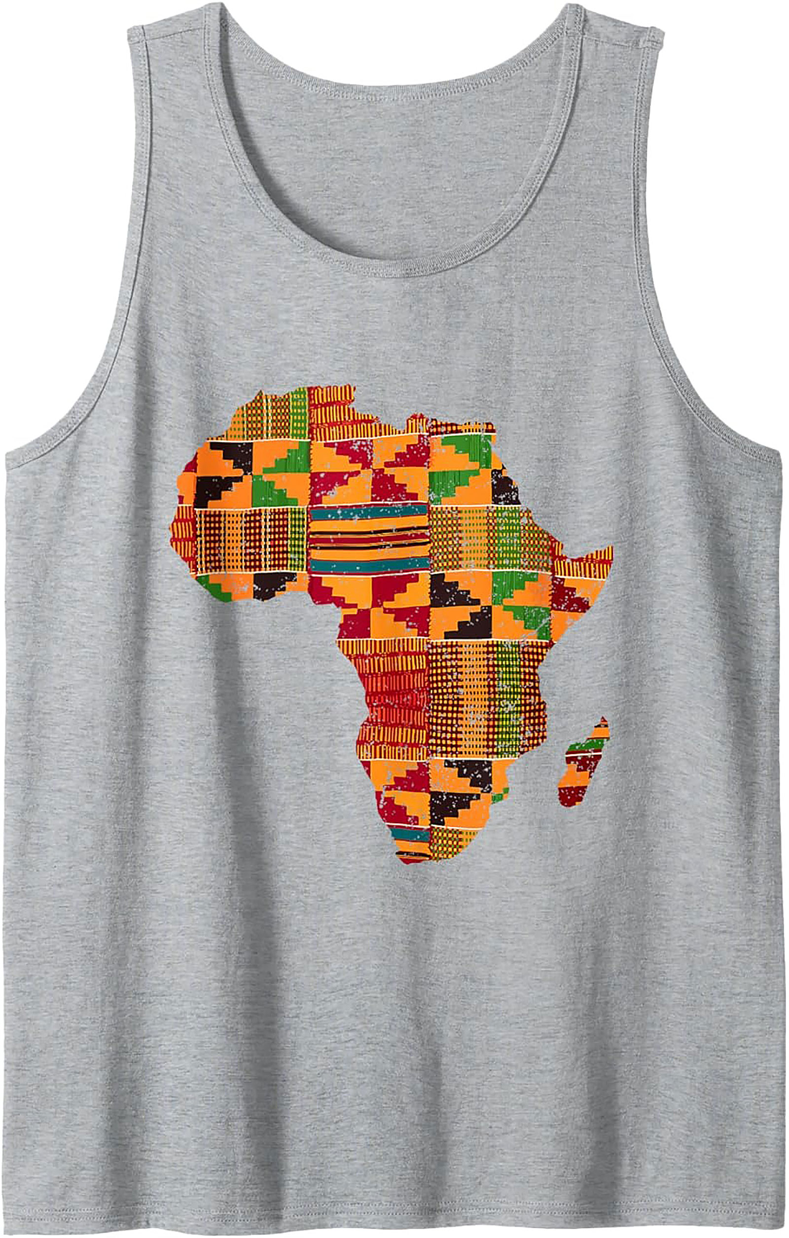 Kente Cloth Africa Map Graphic Tank Top Unisex Summer Wear