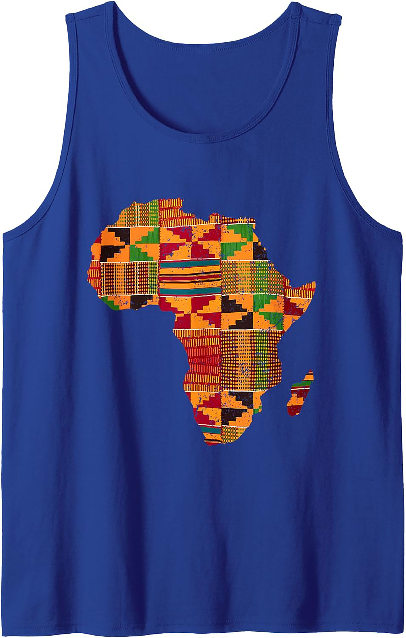 Kente Cloth Africa Map Graphic Tank Top Unisex Summer Wear