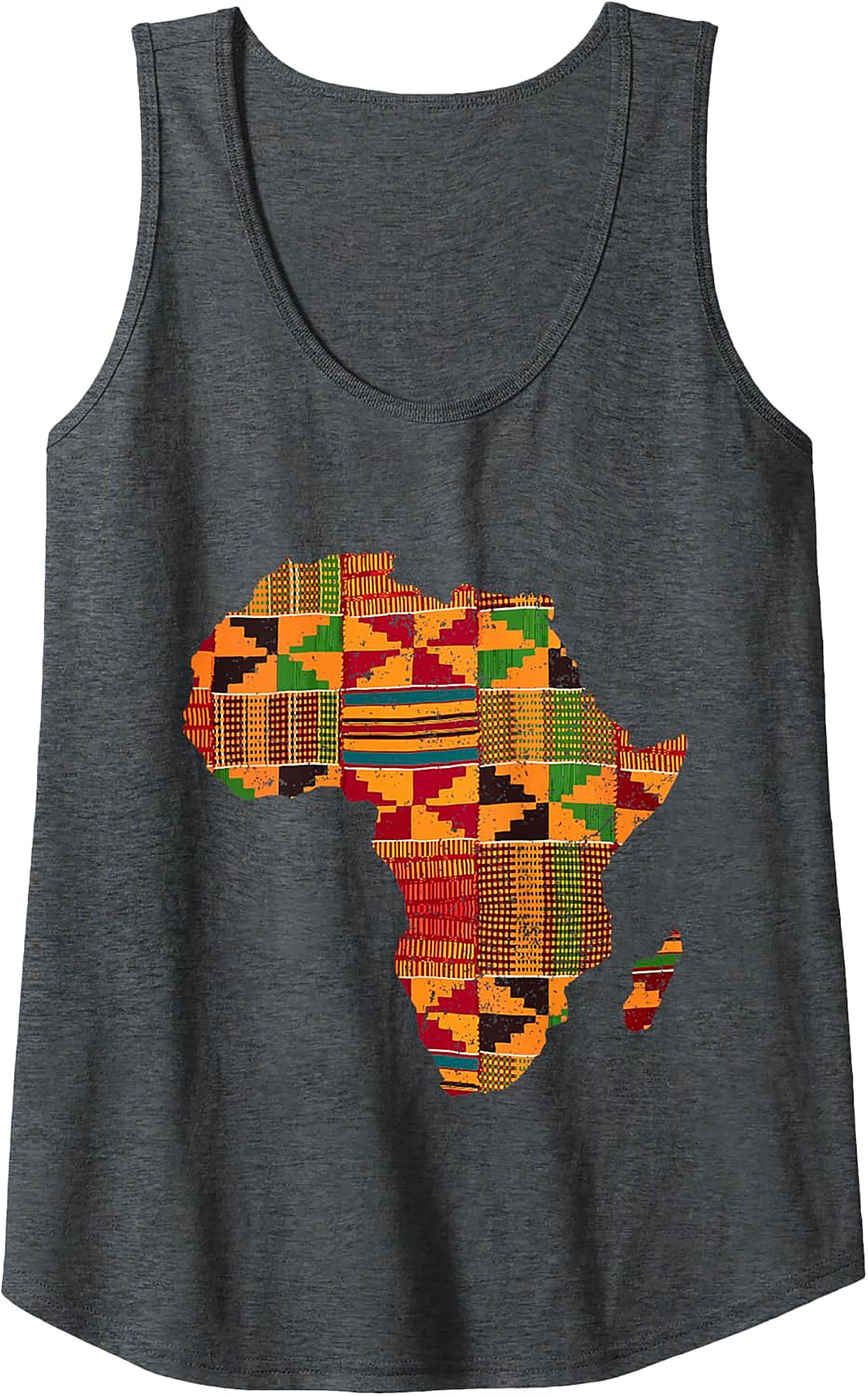 Kente Cloth Africa Map Graphic Tank Top Unisex Summer Wear