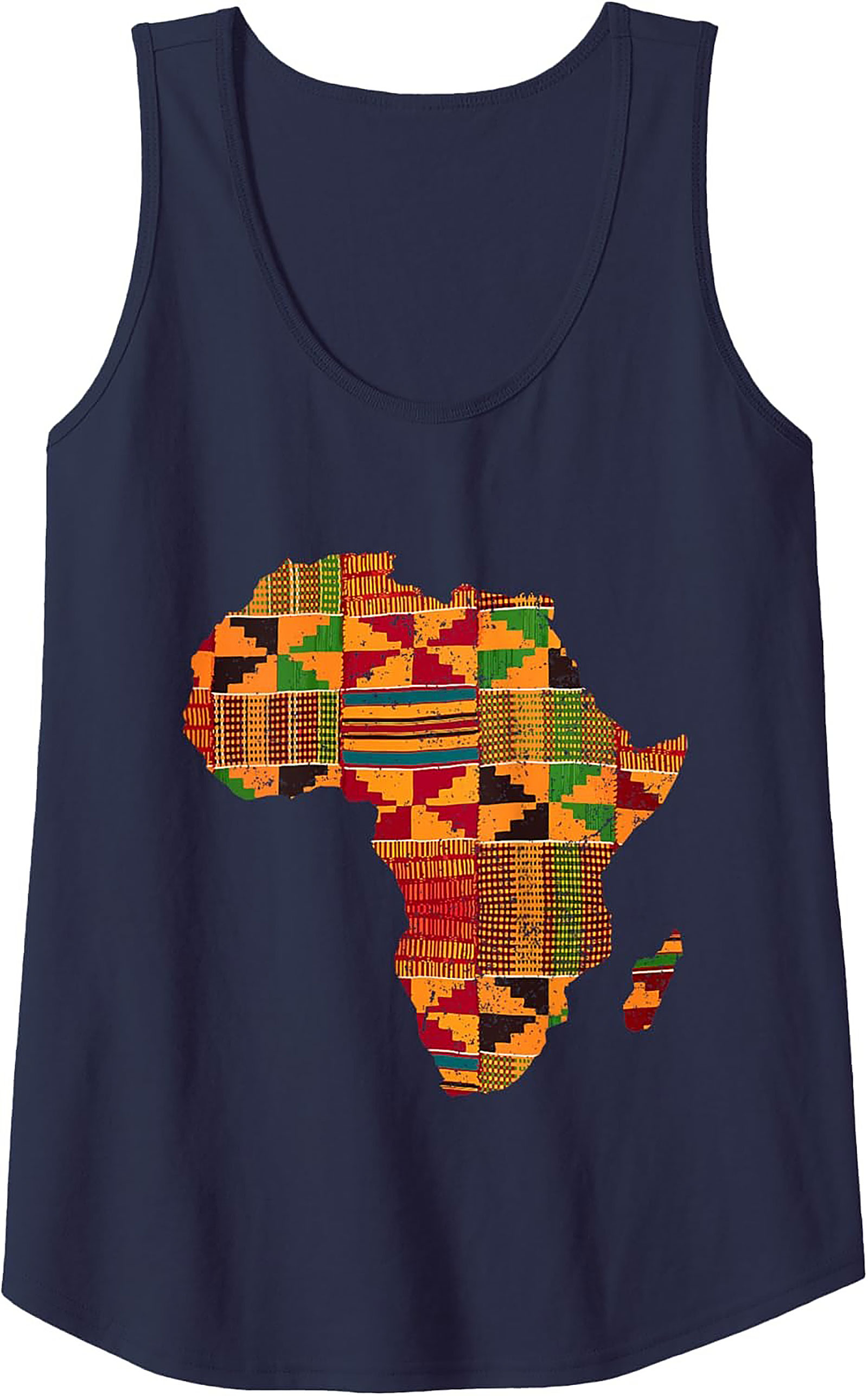 Kente Cloth Africa Map Graphic Tank Top Unisex Summer Wear