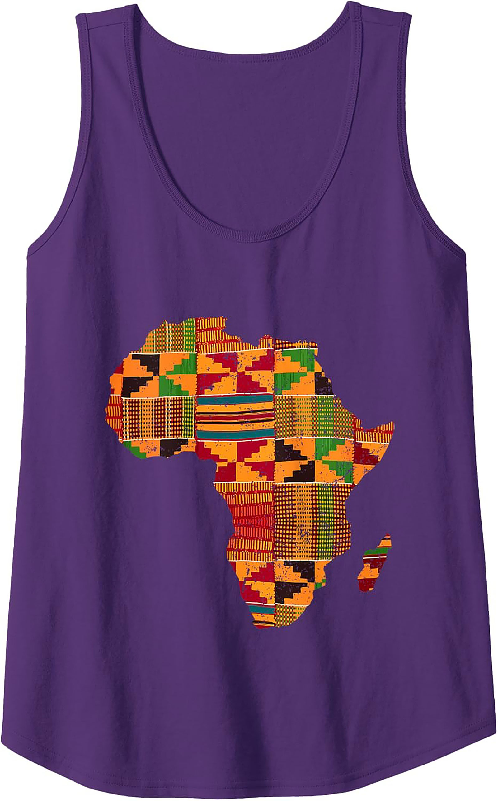 Kente Cloth Africa Map Graphic Tank Top Unisex Summer Wear