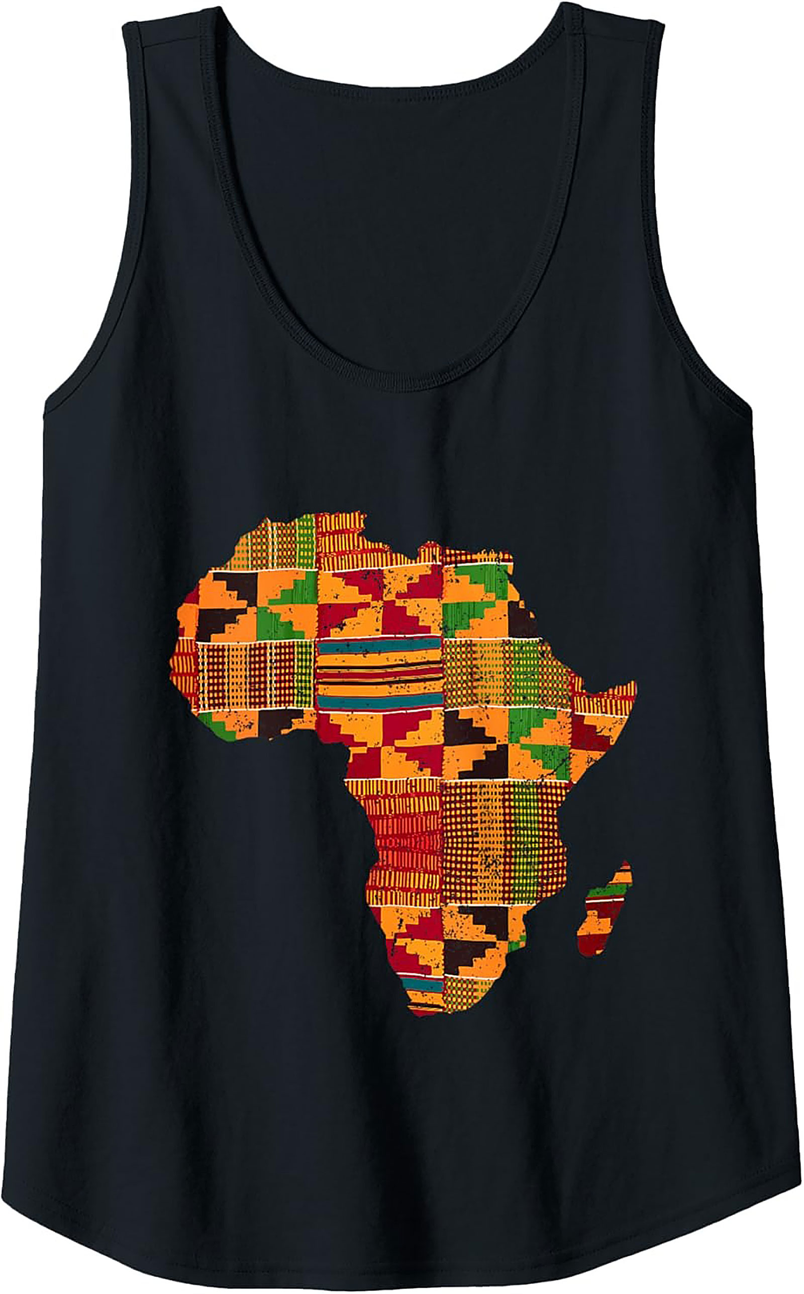 Kente Cloth Africa Map Graphic Tank Top Unisex Summer Wear