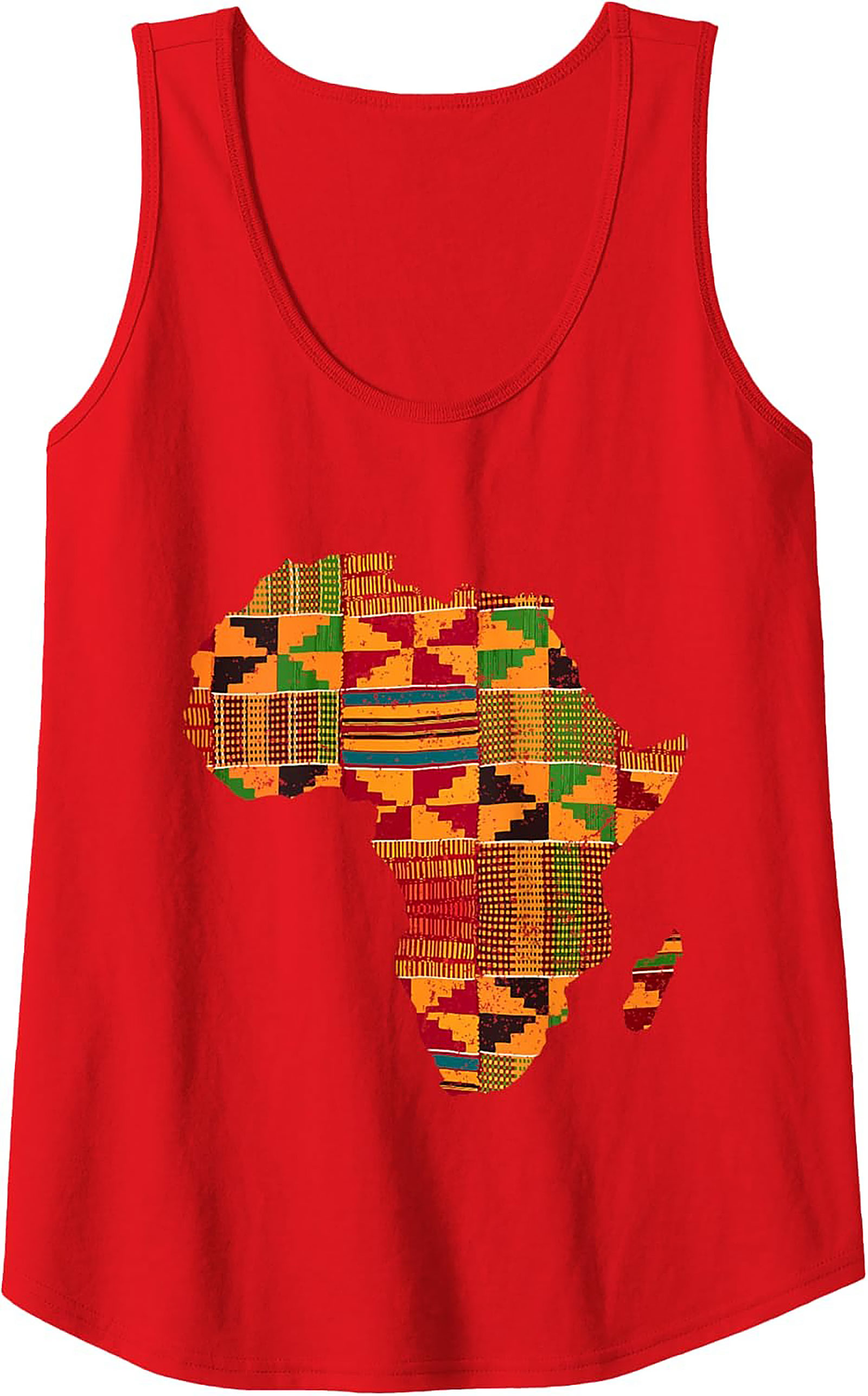 Kente Cloth Africa Map Graphic Tank Top Unisex Summer Wear