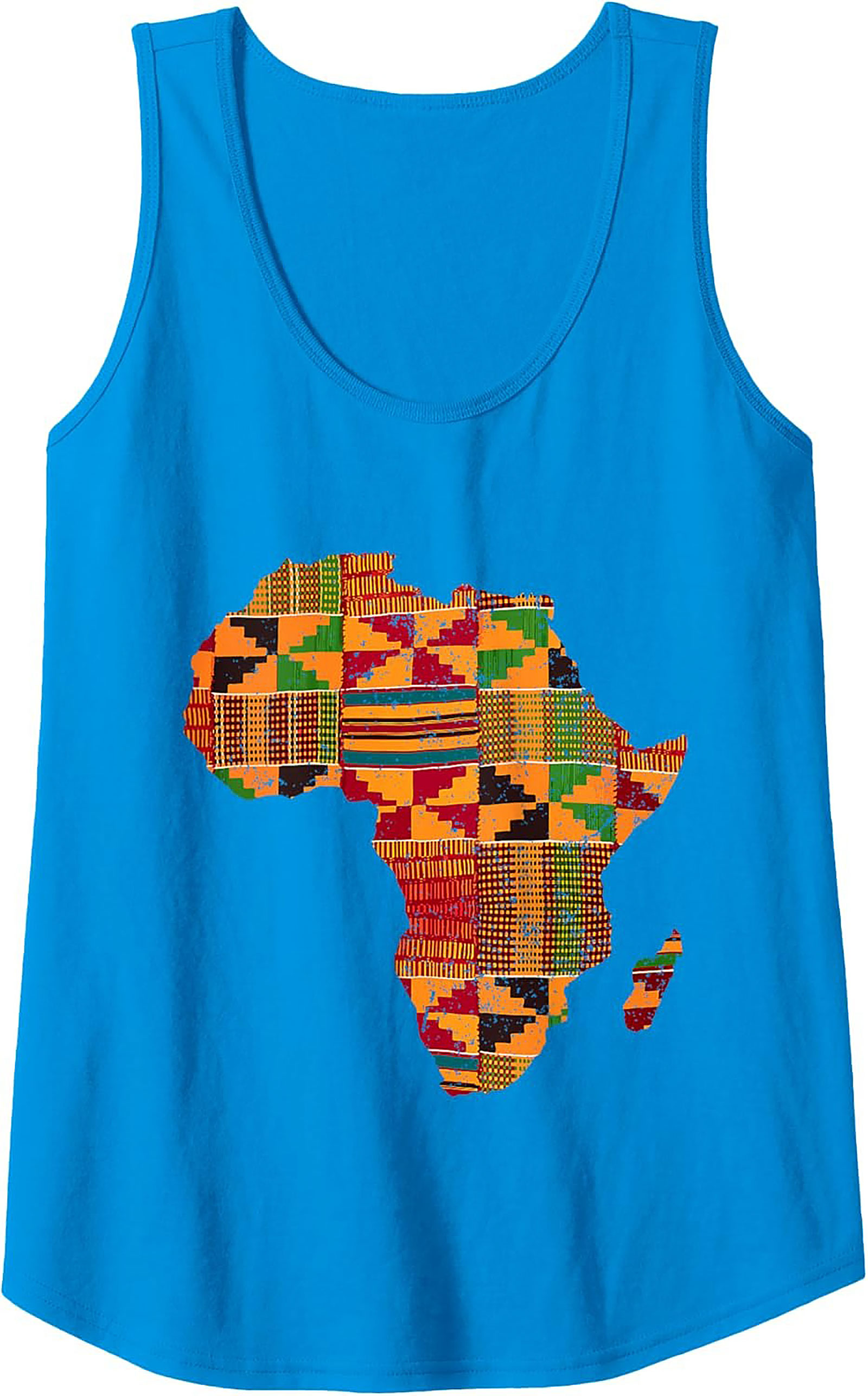Kente Cloth Africa Map Graphic Tank Top Unisex Summer Wear
