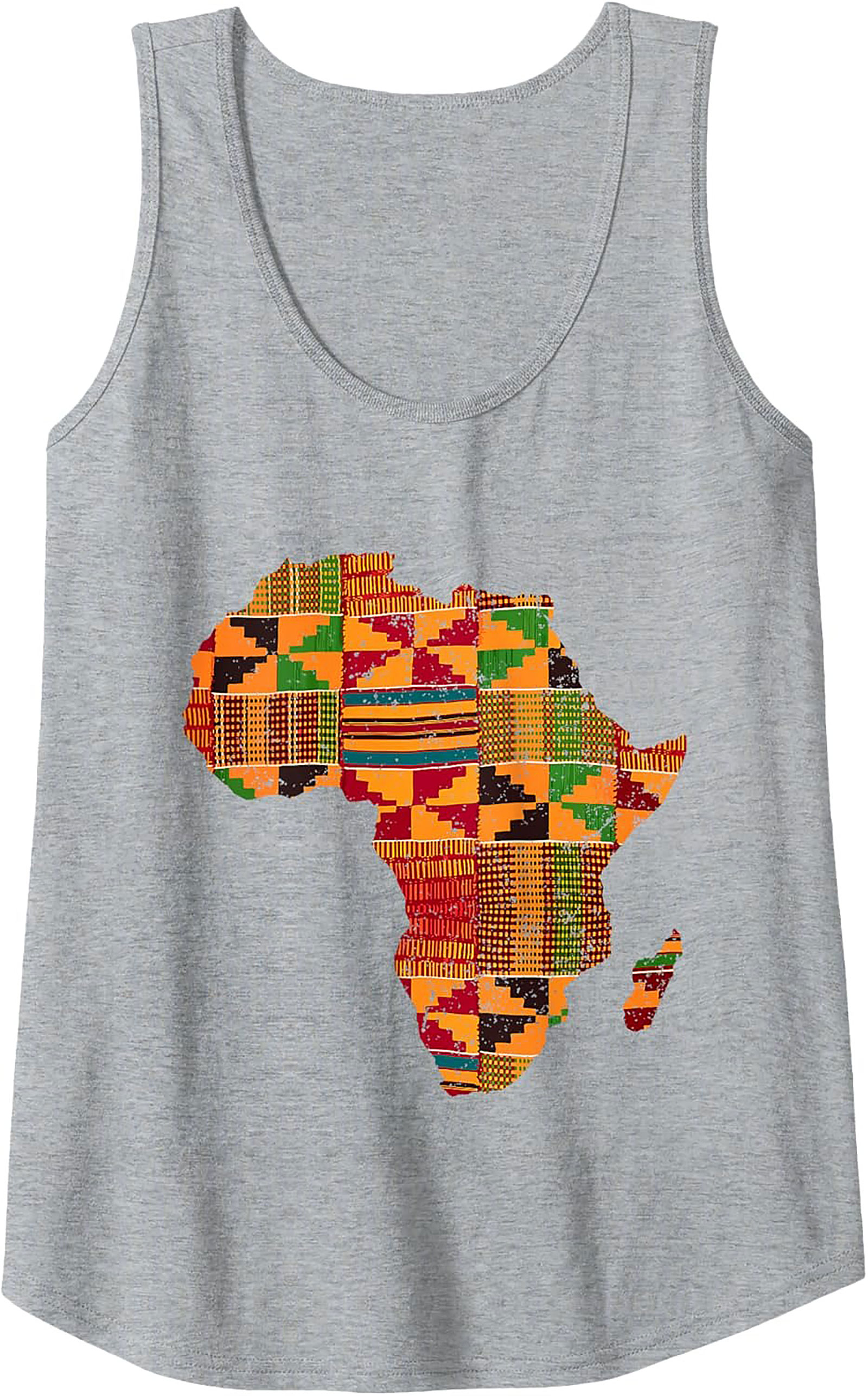 Kente Cloth Africa Map Graphic Tank Top Unisex Summer Wear