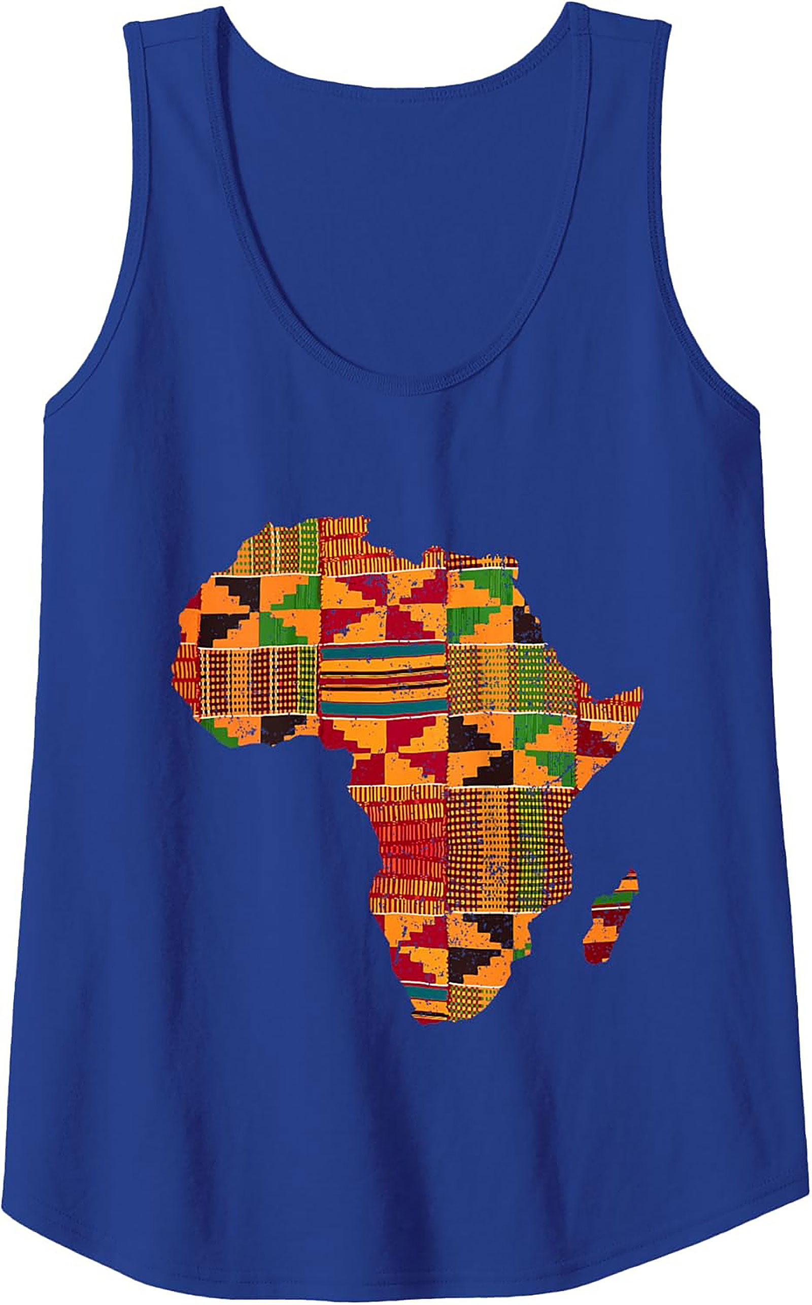 Kente Cloth Africa Map Graphic Tank Top Unisex Summer Wear