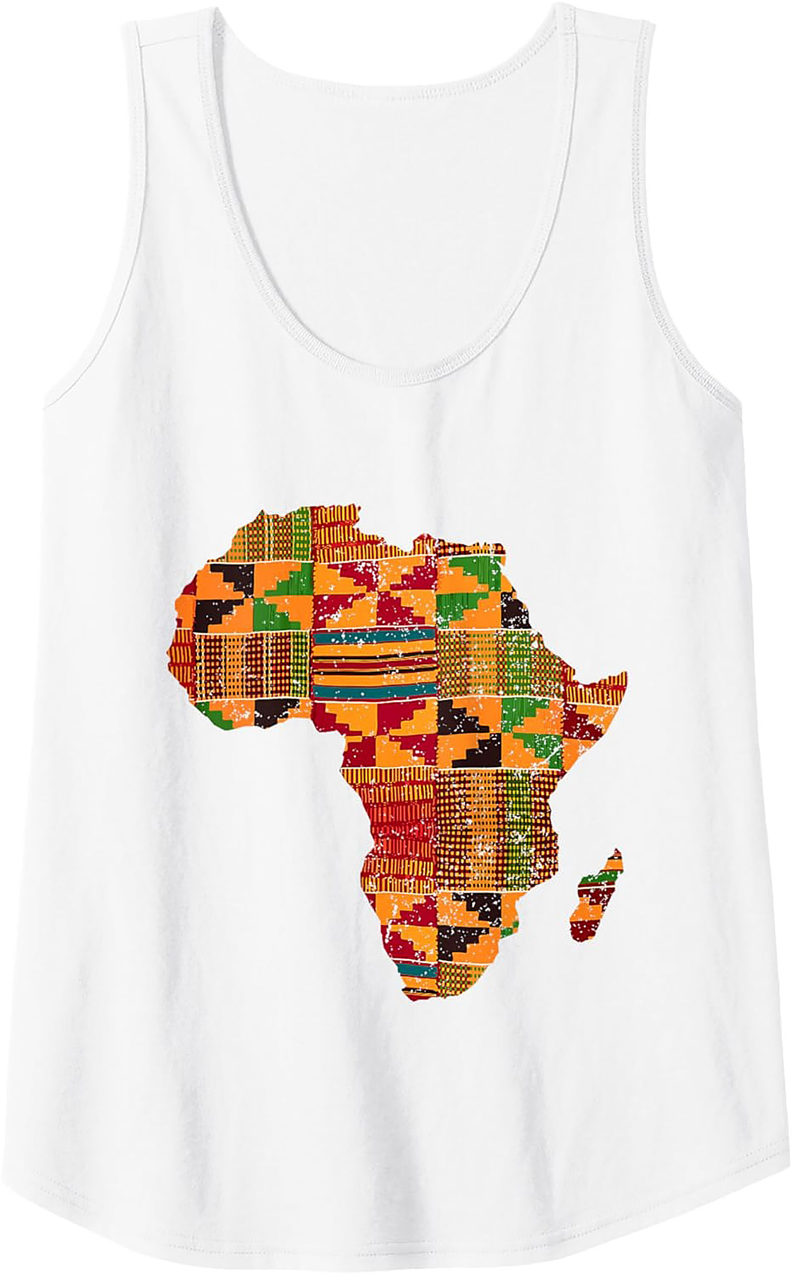 Kente Cloth Africa Map Graphic Tank Top Unisex Summer Wear
