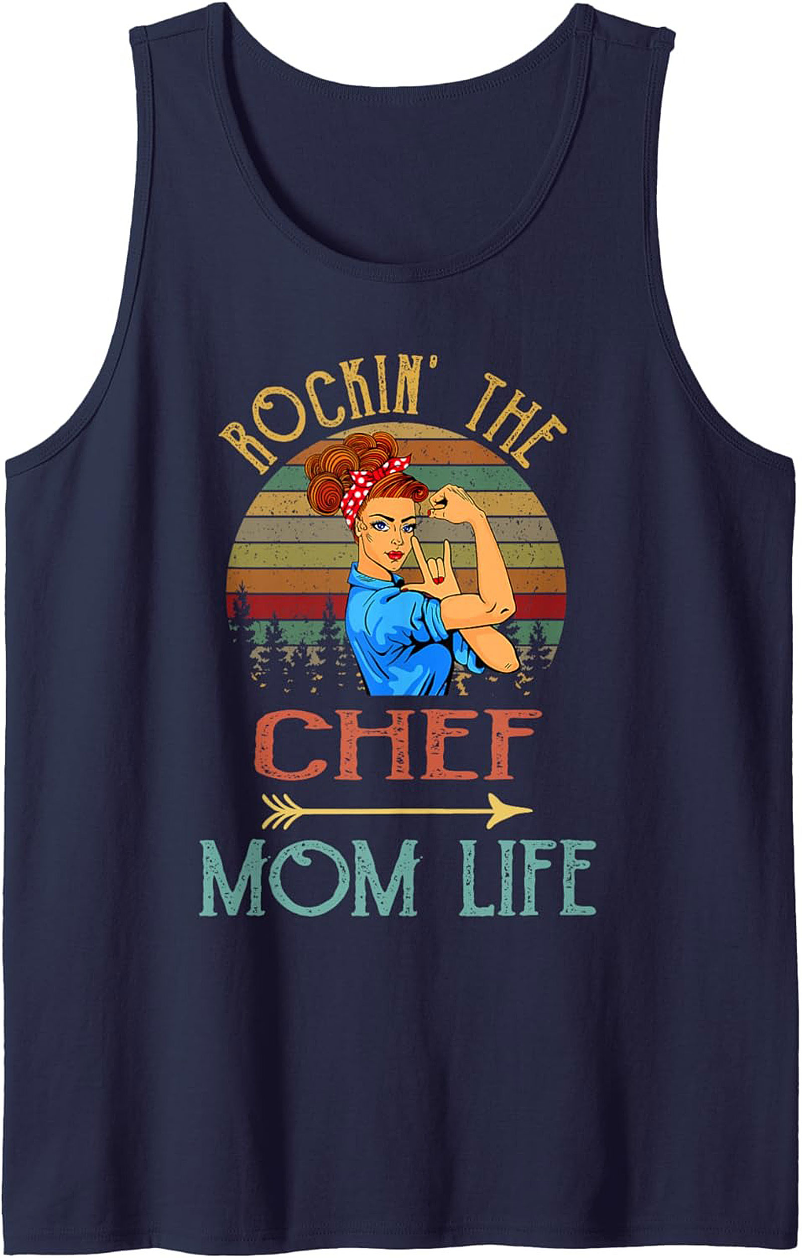Chef Mom Tank Top Rockin' The Mom Life Graphic Sleeveless Shirt