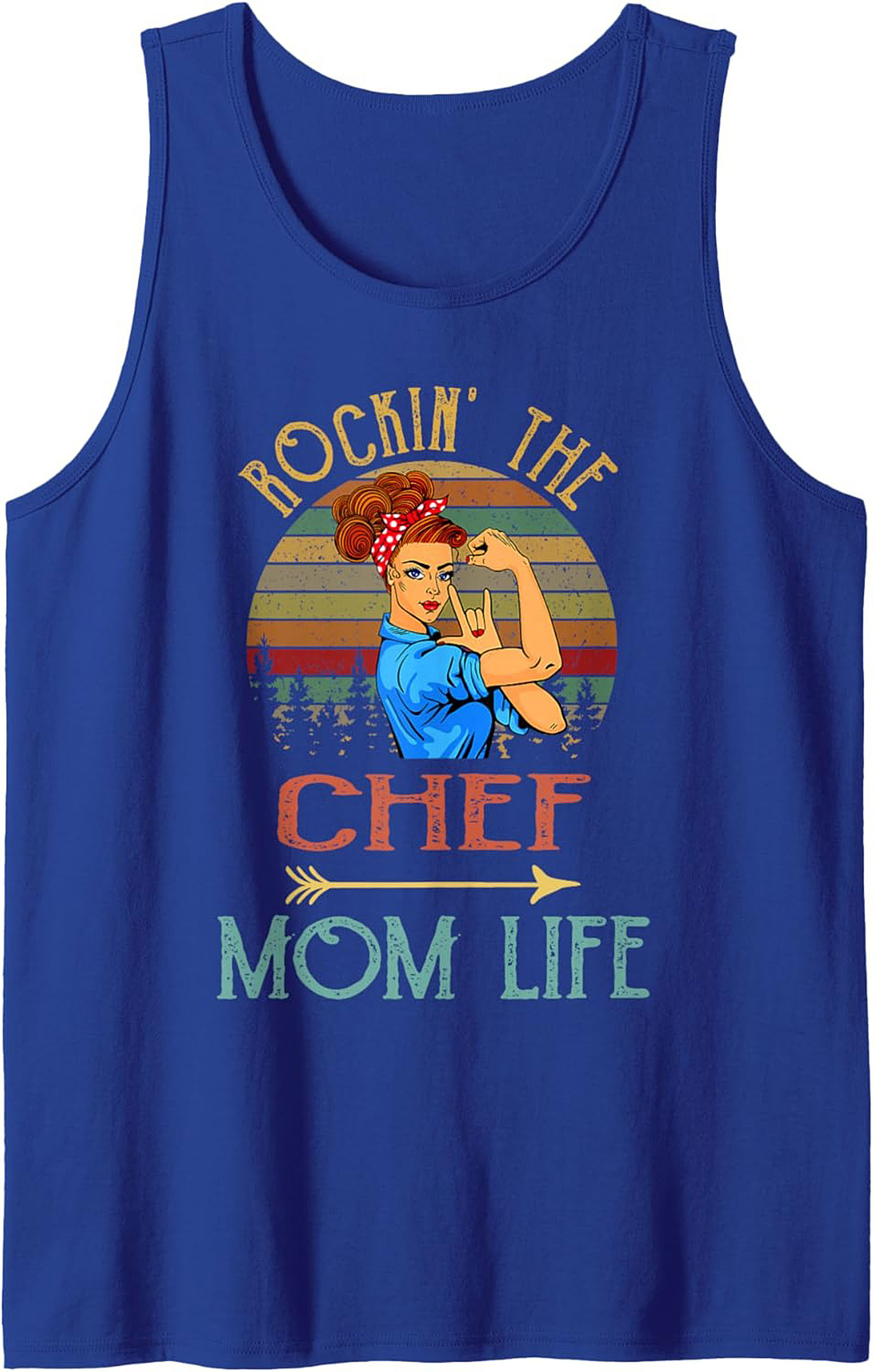 Chef Mom Tank Top Rockin' The Mom Life Graphic Sleeveless Shirt