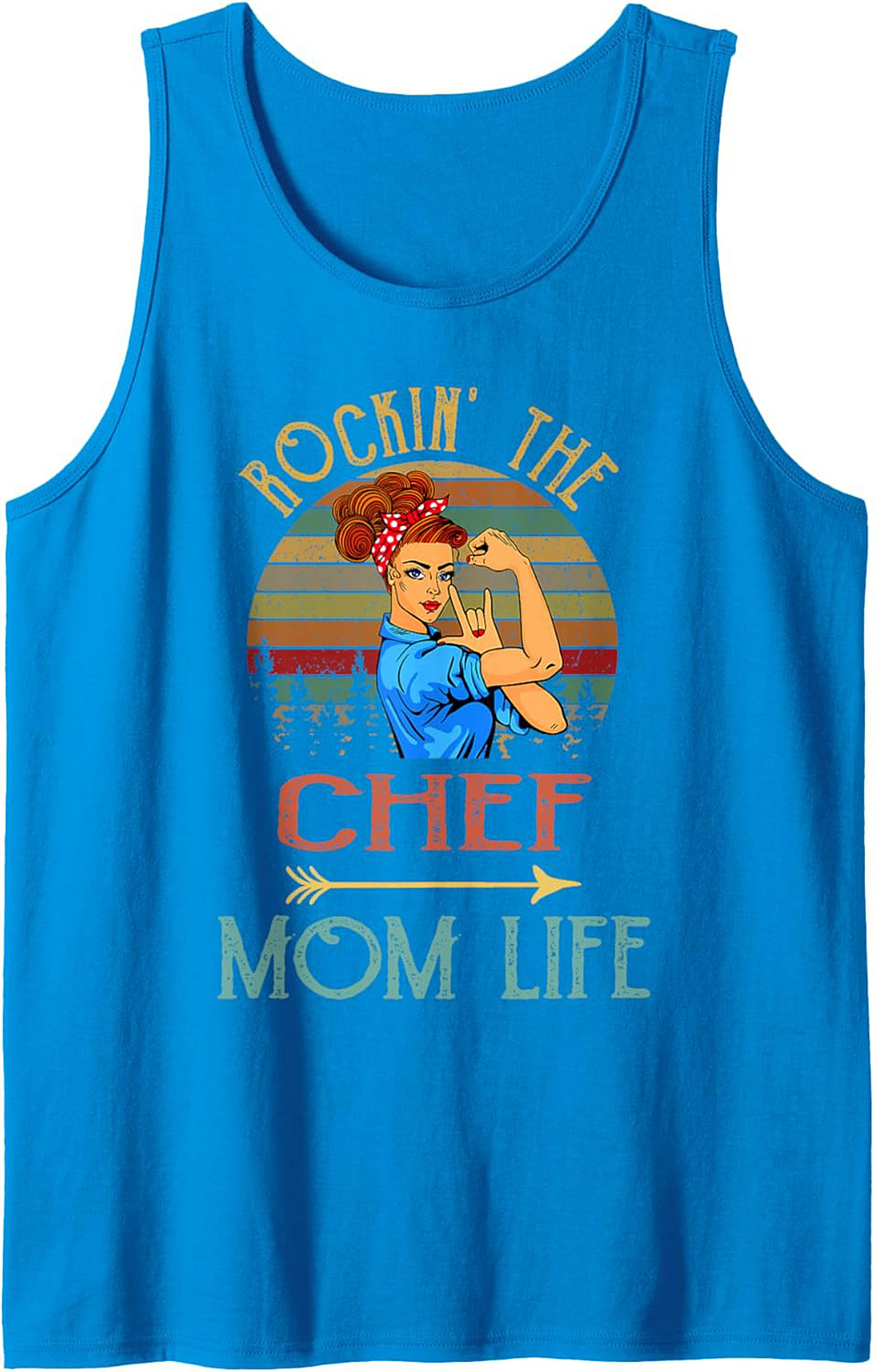 Chef Mom Tank Top Rockin' The Mom Life Graphic Sleeveless Shirt
